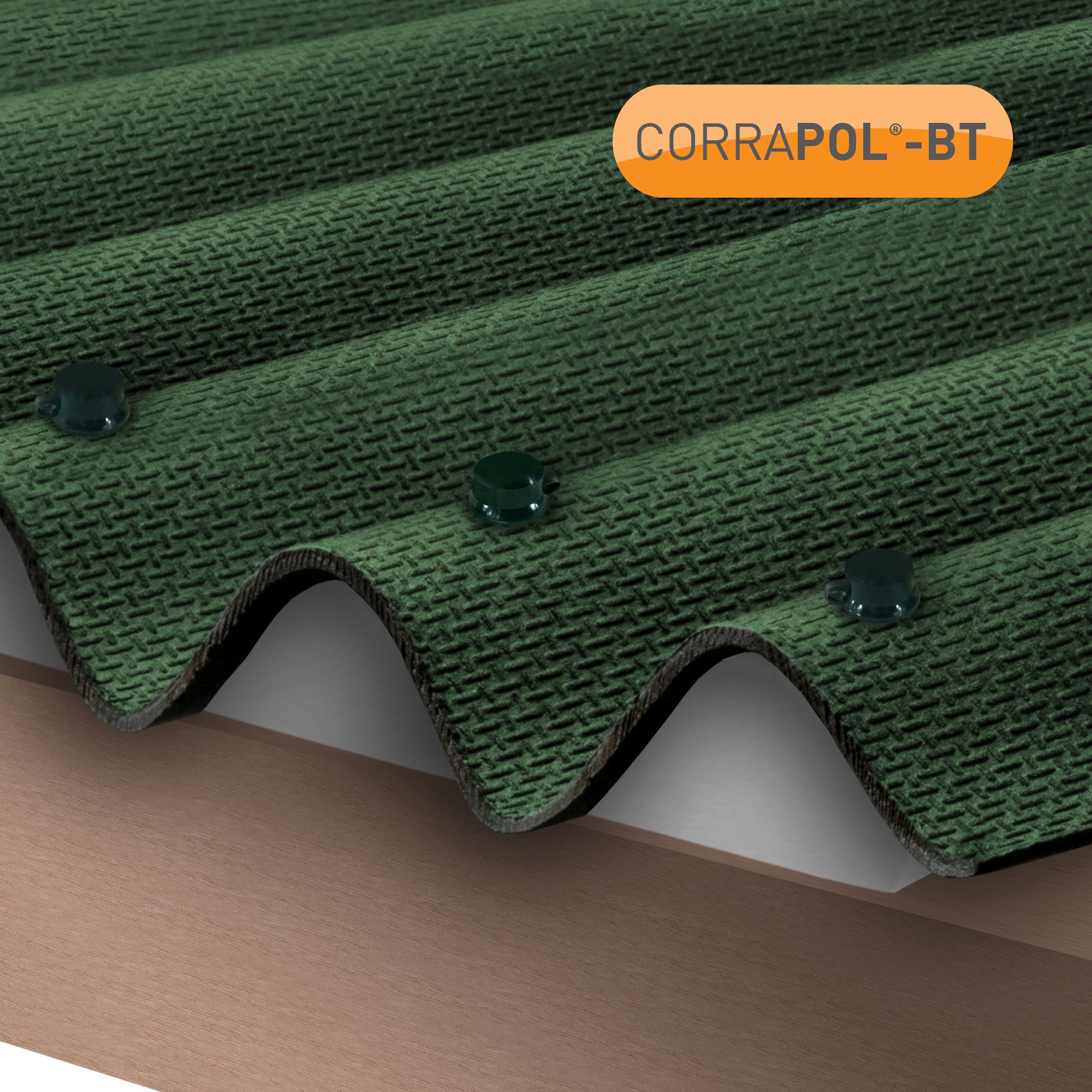 Corrapol Green Bitumen Corrugated Roofing sheet (L)2m (W)930mm (T)2mm