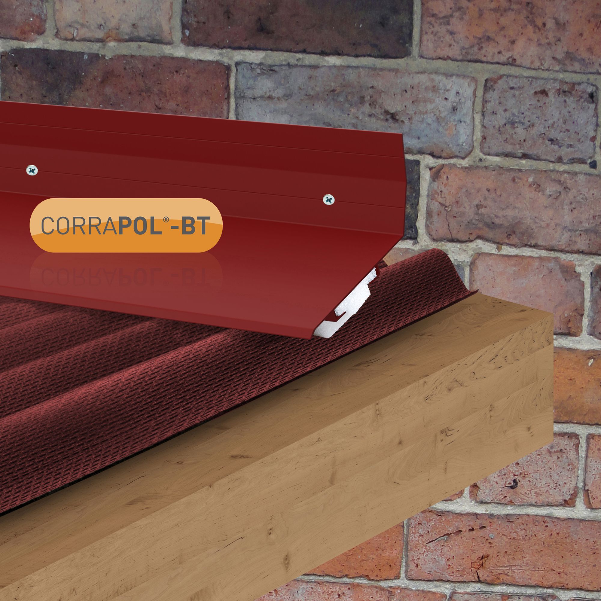 Corrapol Red Aluminium Corrugated wall flashing (L)3m (W)165mm