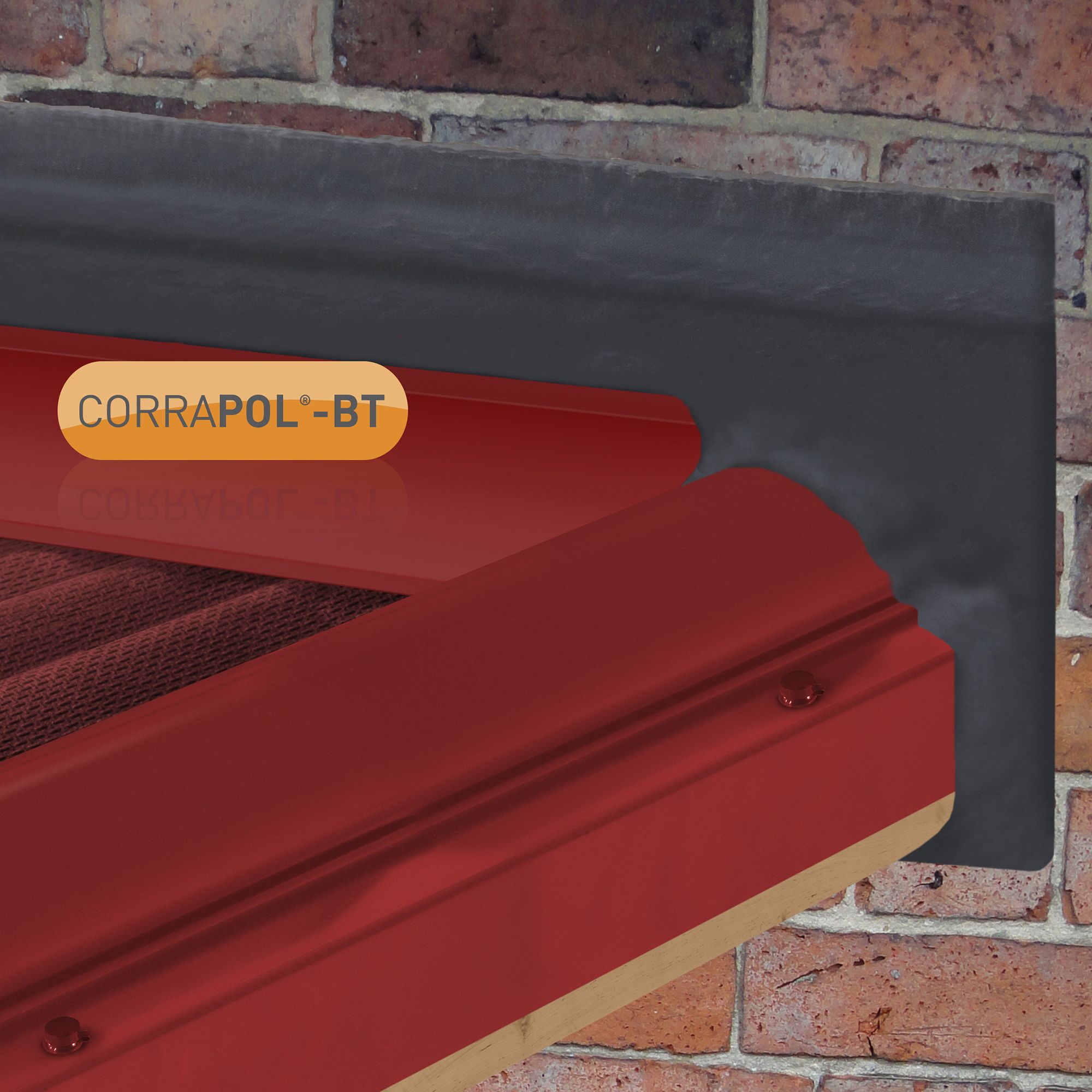 Corrapol Red Aluminium Corrugated wall flashing (L)3m (W)165mm