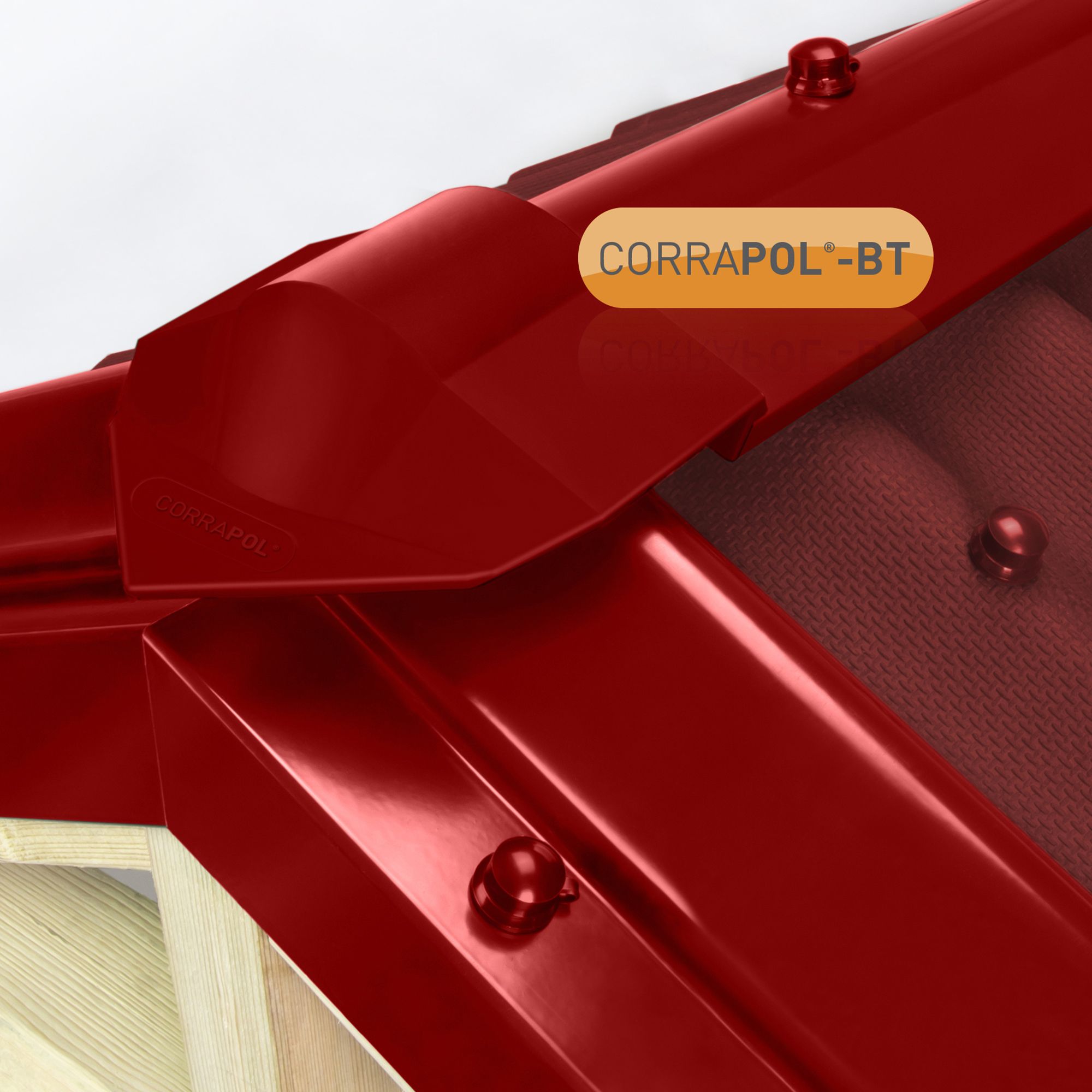 Corrapol Red Aluminium Ridge capping (L)0.1mm (W)160mm
