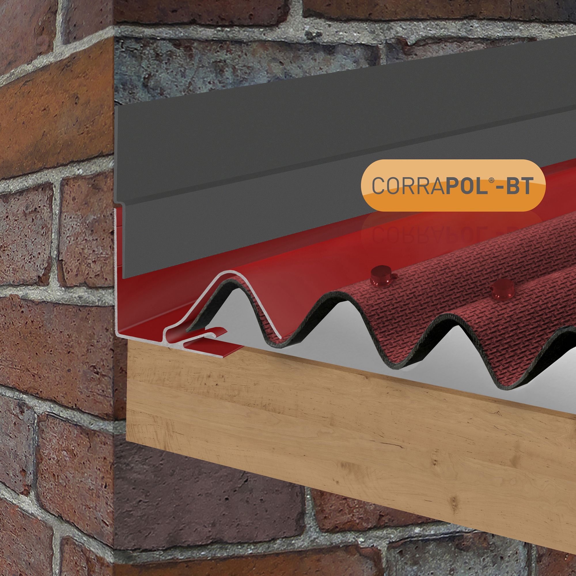 Corrapol Red Side flashing (L)6m