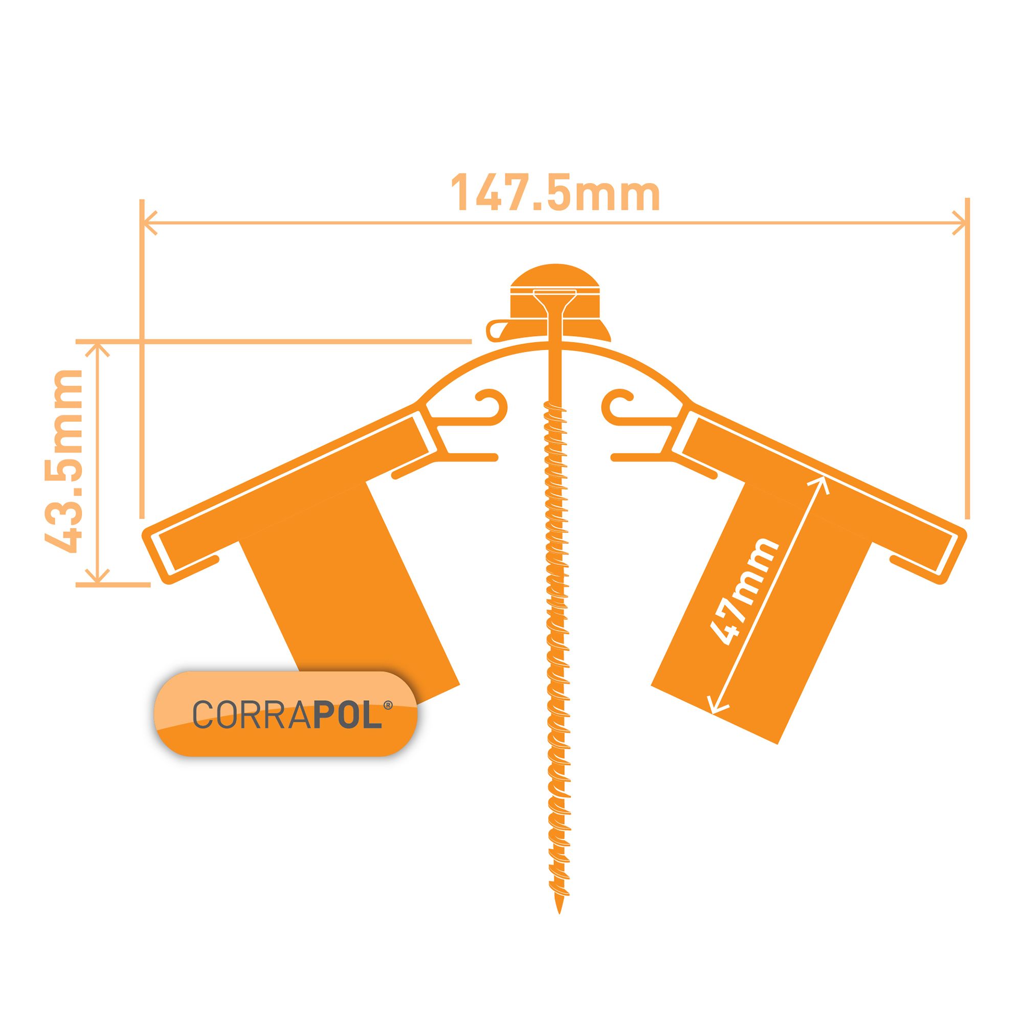 Corrapol White Aluminium Ridge piece (L)2mm (W)145mm
