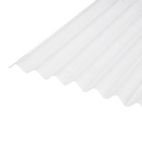 Corrubit Clear PVC Corrugated Roofing sheet (L)2m (W)950mm (T)0.8mm