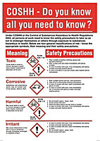 COSHH Plastic Safety poster, (H)600mm