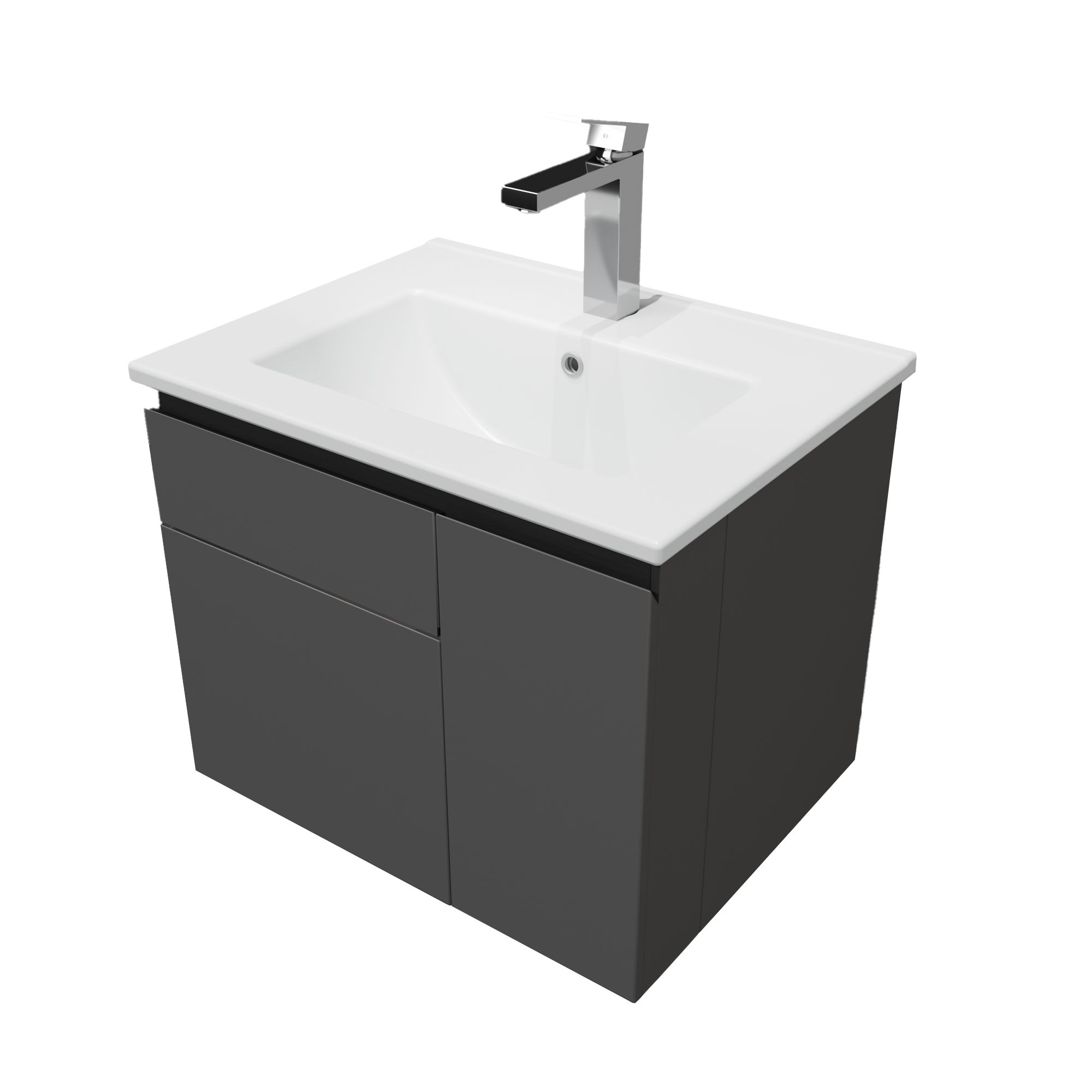 Cosmos 510 Gloss White Rectangular Single Vanity Basin (W)51cm