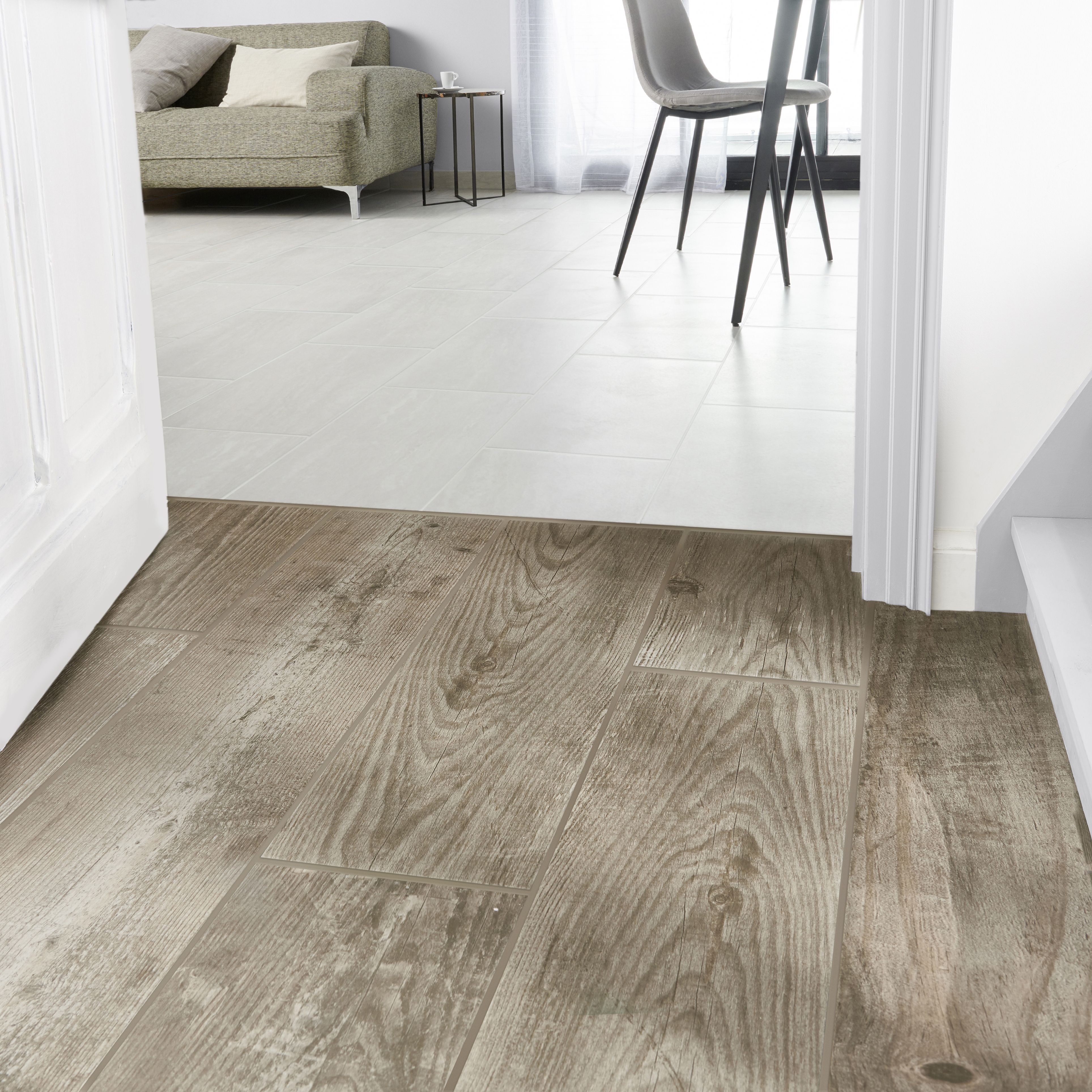 Cotage wood Beige Matt Wood effect Porcelain Wall & floor Tile, Pack of 4, (L)1200mm (W)200mm