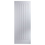 Cottage Primed White Woodgrain effect LH & RH Internal Fire Door, (H)1981mm (W)762mm
