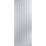 Cottage Primed White Woodgrain effect LH & RH Internal Panel Door, (H)2032mm (W)813mm