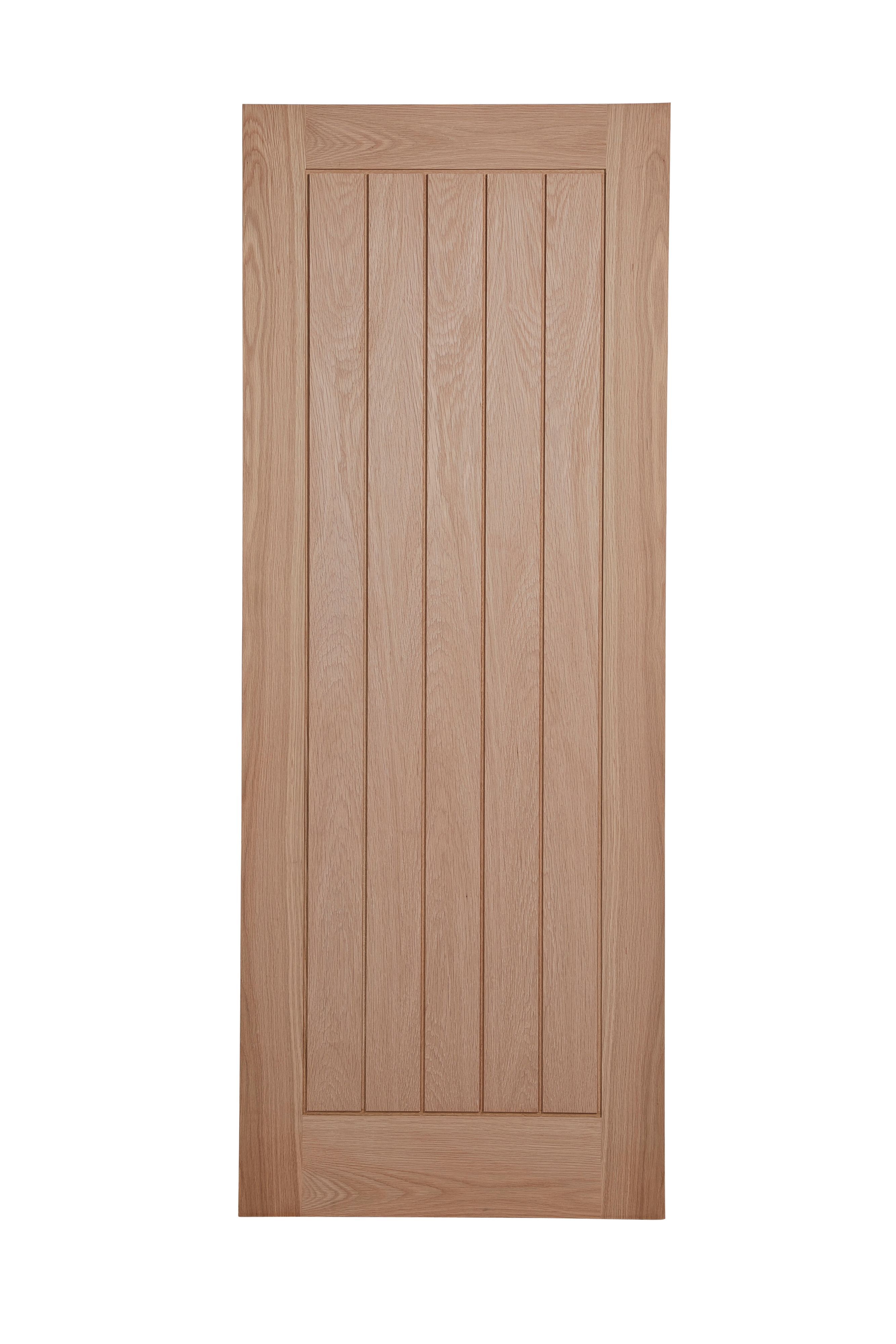 Cottage Unglazed Oak veneer Internal Door, (H)1981mm (W)762mm (T)35mm