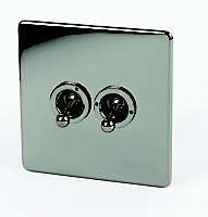 Crabtree 10A 2 way Nickel effect Switch