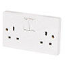 Crabtree 13A White Double Switched Socket