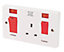 Crabtree White 45A Cooker switch & socket