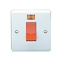 Crabtree White 45A Raised Cooker Switch