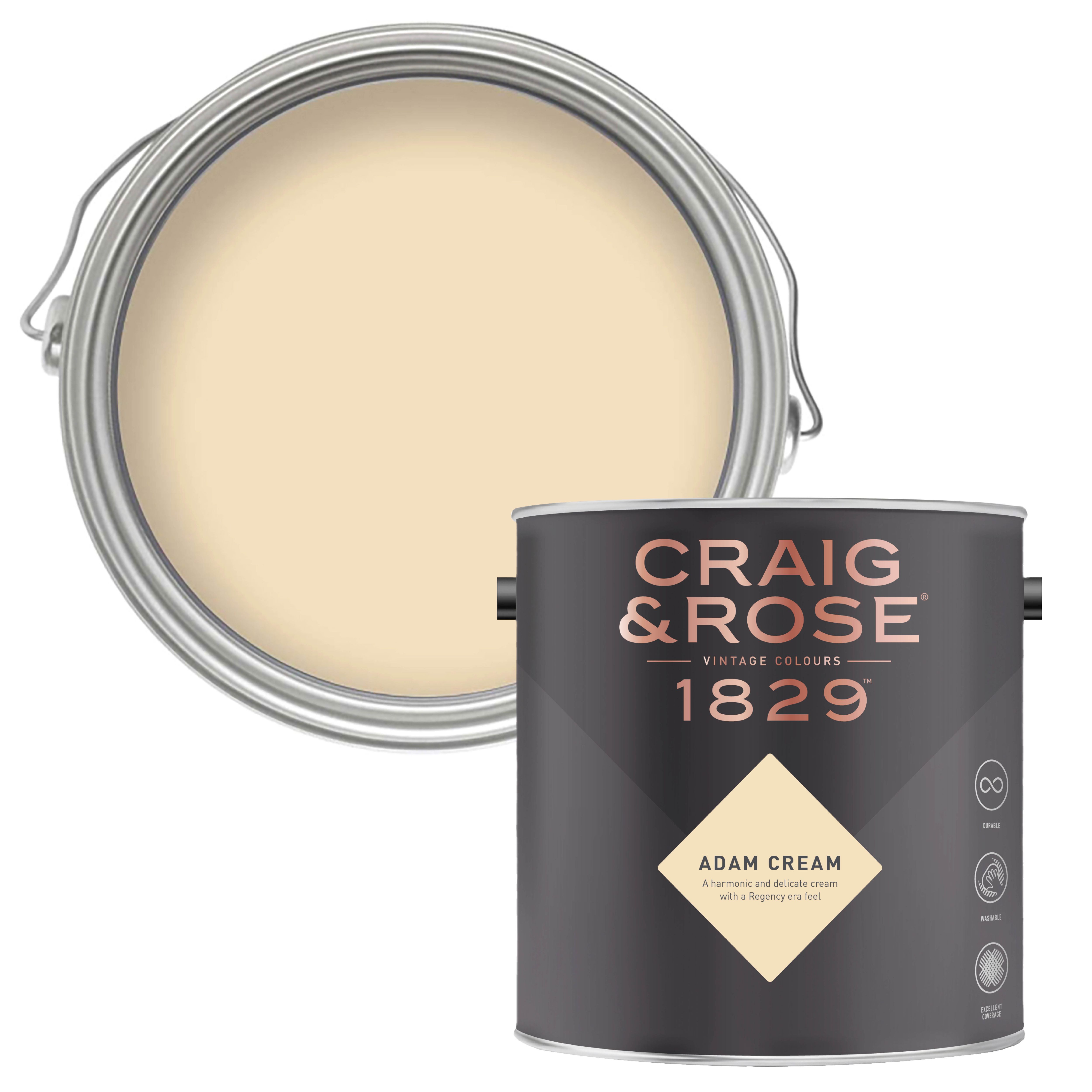 Craig & Rose 1829 Adam Cream Chalky Emulsion paint, 2.5L
