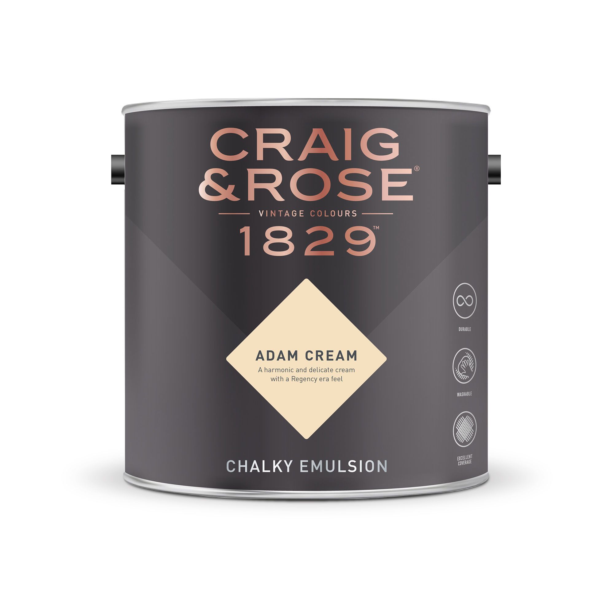 Craig & Rose 1829 Adam Cream Chalky Emulsion paint, 2.5L