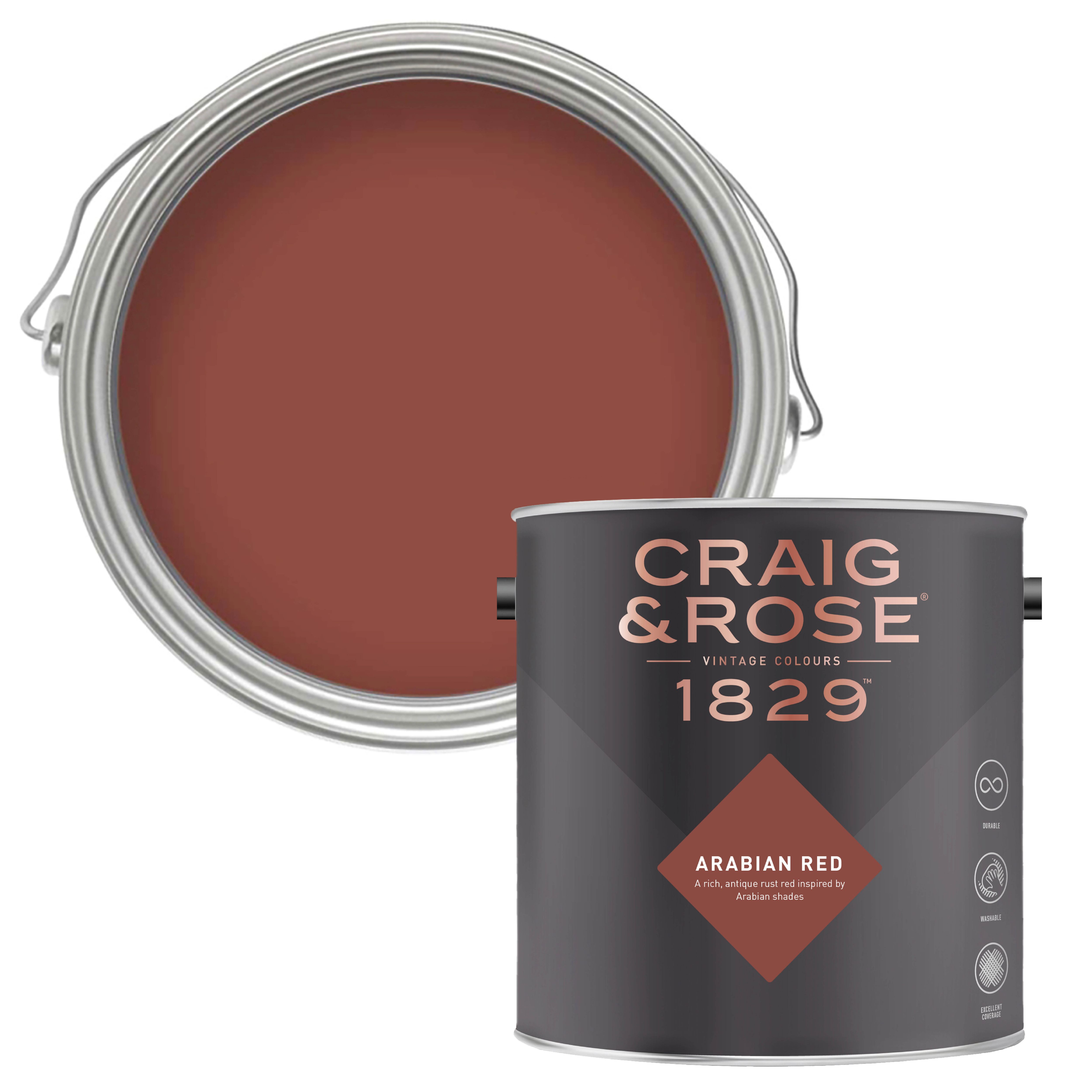 Craig & Rose 1829 Arabian Red  Chalky Emulsion paint, 2.5L