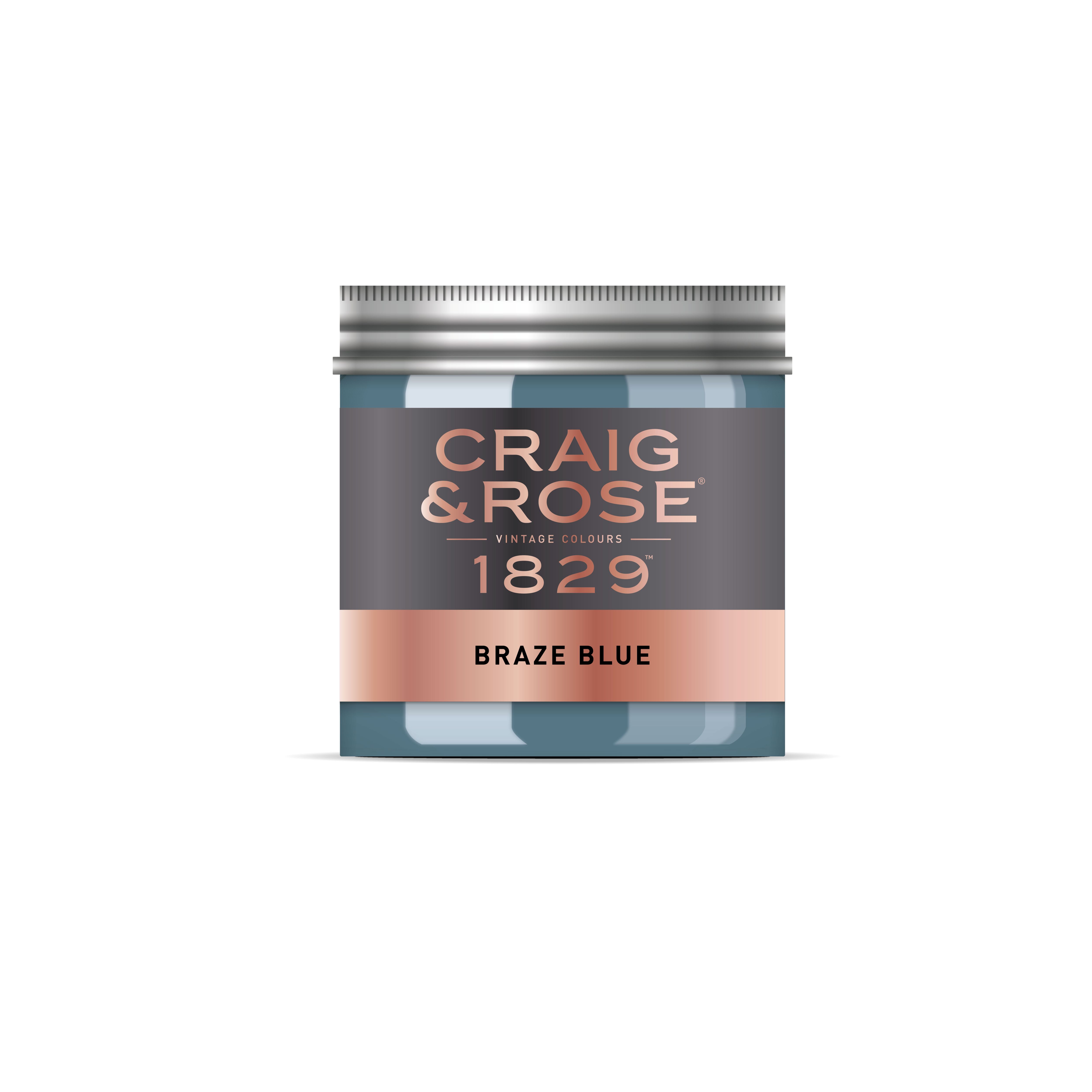 Craig & Rose 1829 Braze Blue Chalky Emulsion paint, 50ml