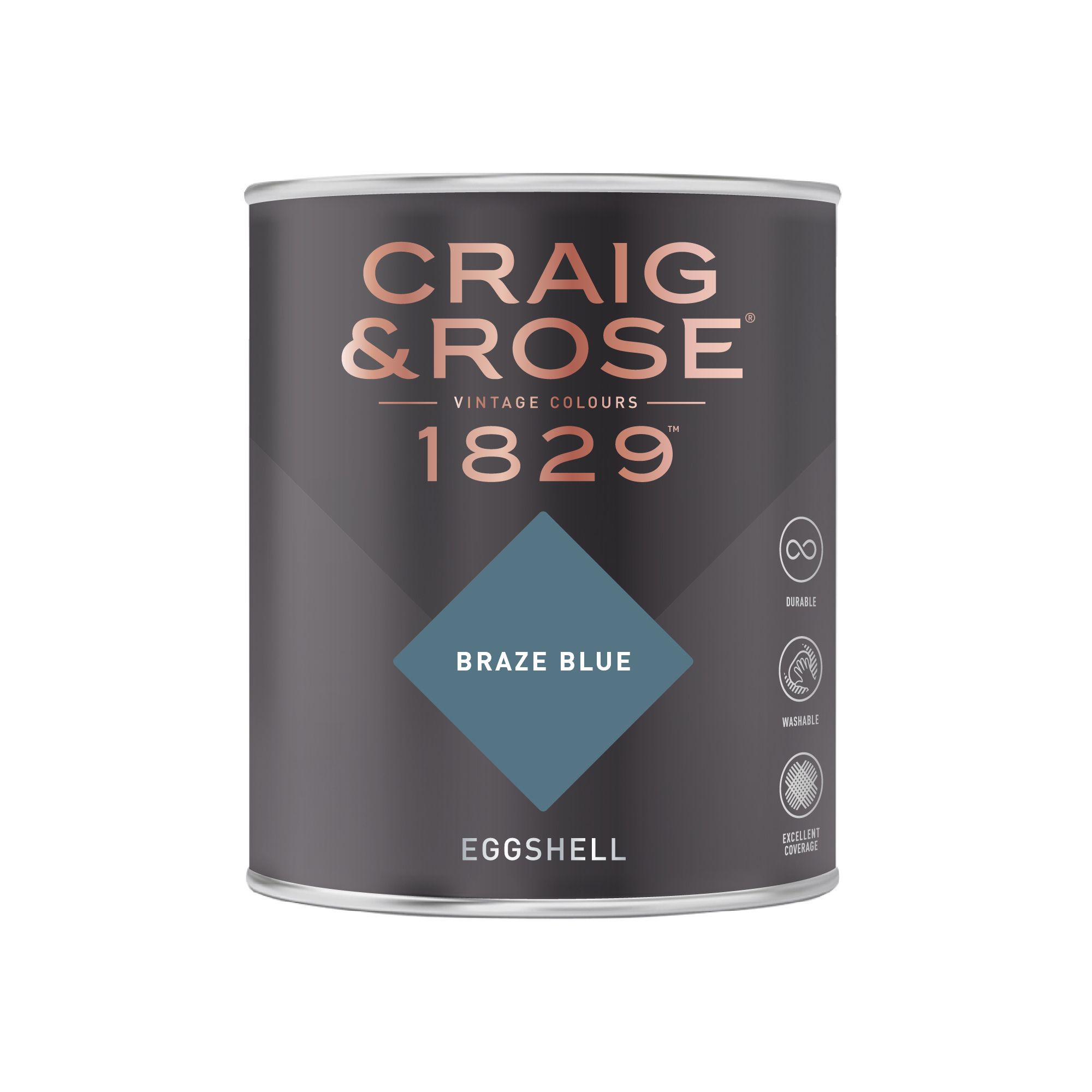Craig & Rose 1829 Braze Blue Eggshell Wall paint, 750ml