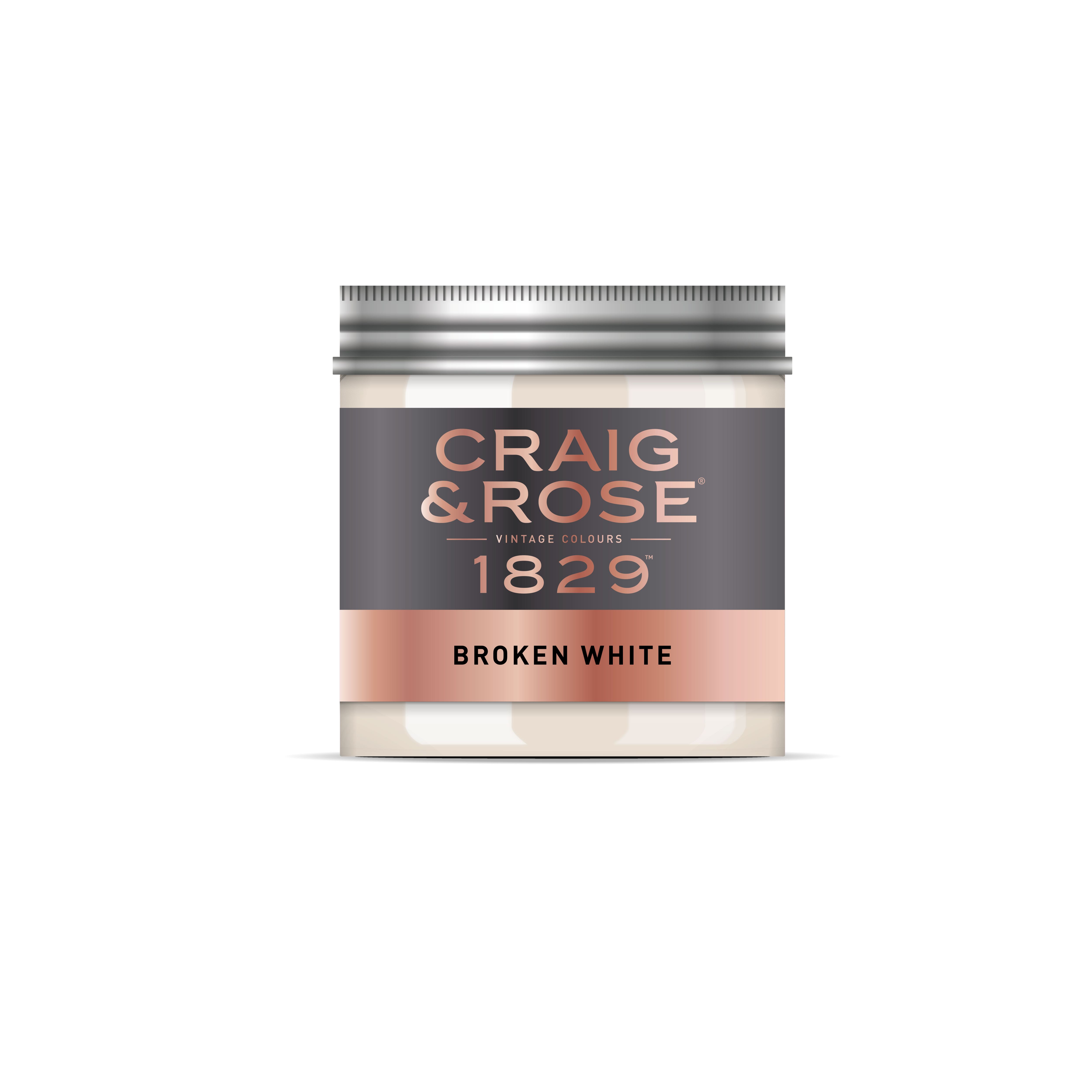 Craig & Rose 1829 Broken White Chalky Emulsion paint, 50ml