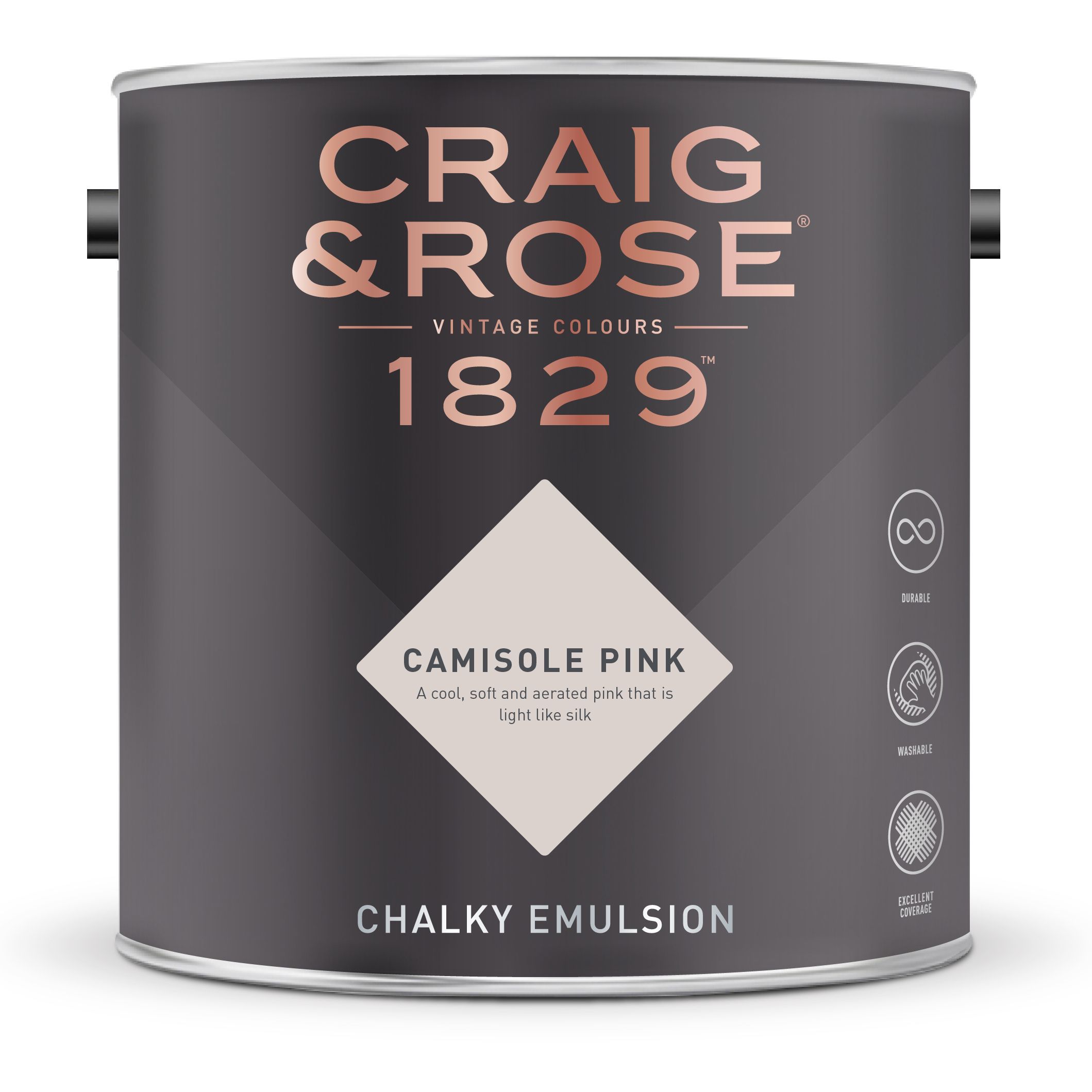 Craig & Rose 1829 Camisole Pink Chalky Emulsion paint, 2.5L