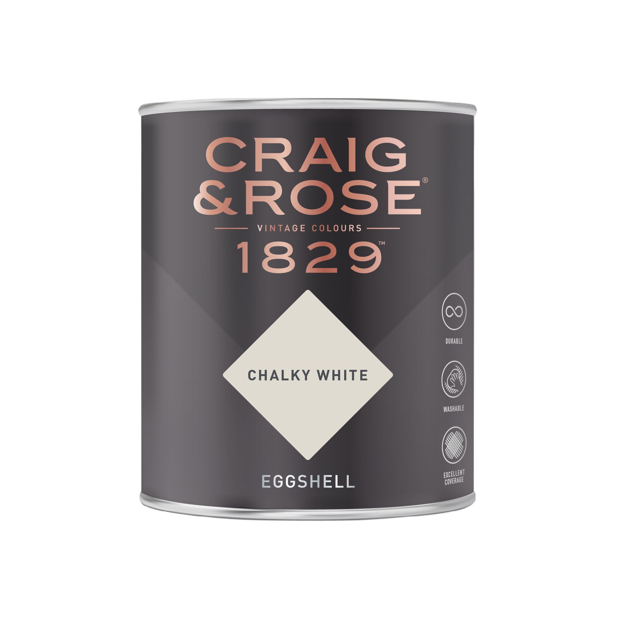 Craig & Rose 1829 Chalky White Eggshell Wall paint, 750ml