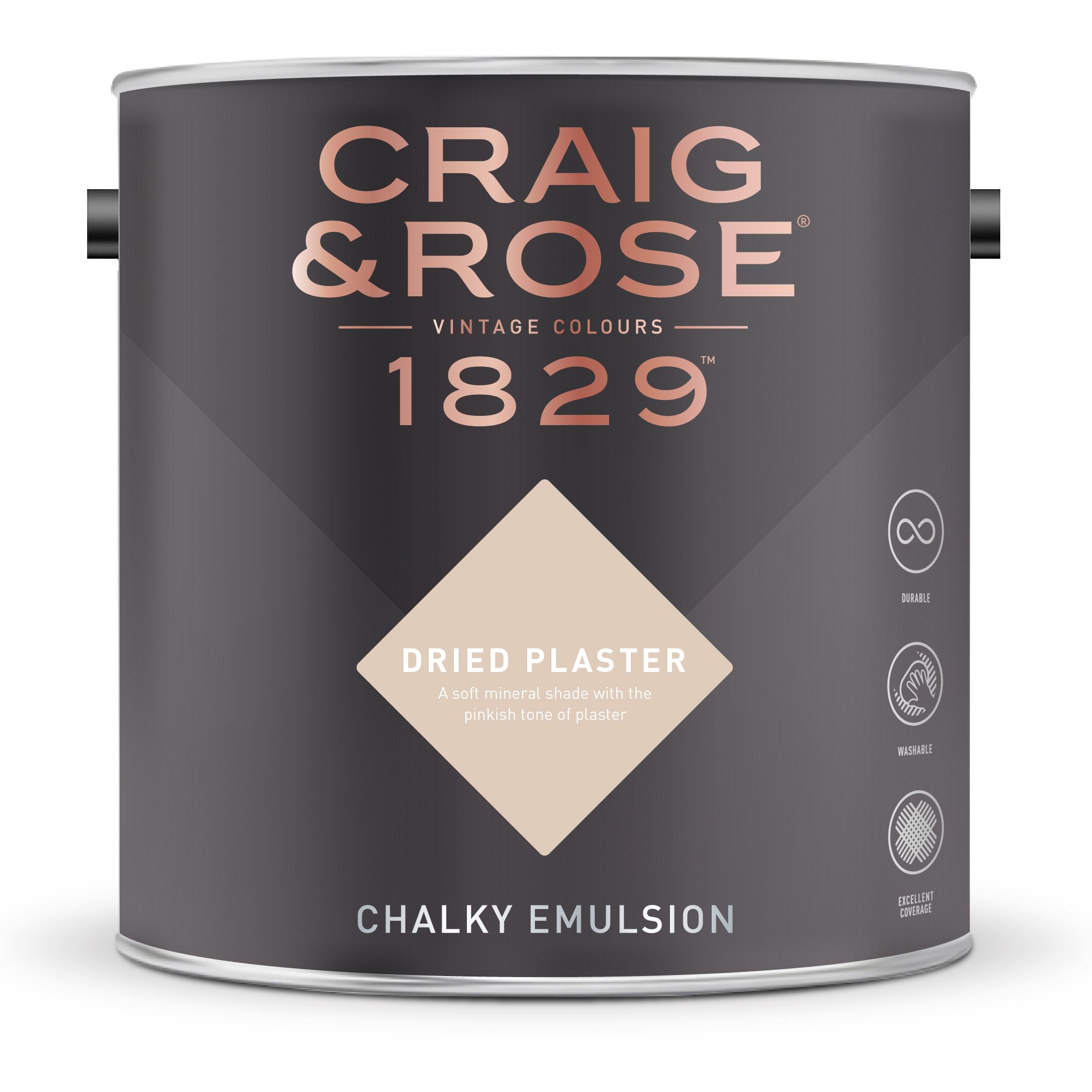 Craig & Rose 1829 Dried Plaste Chalky Emulsion paint, 2.5L