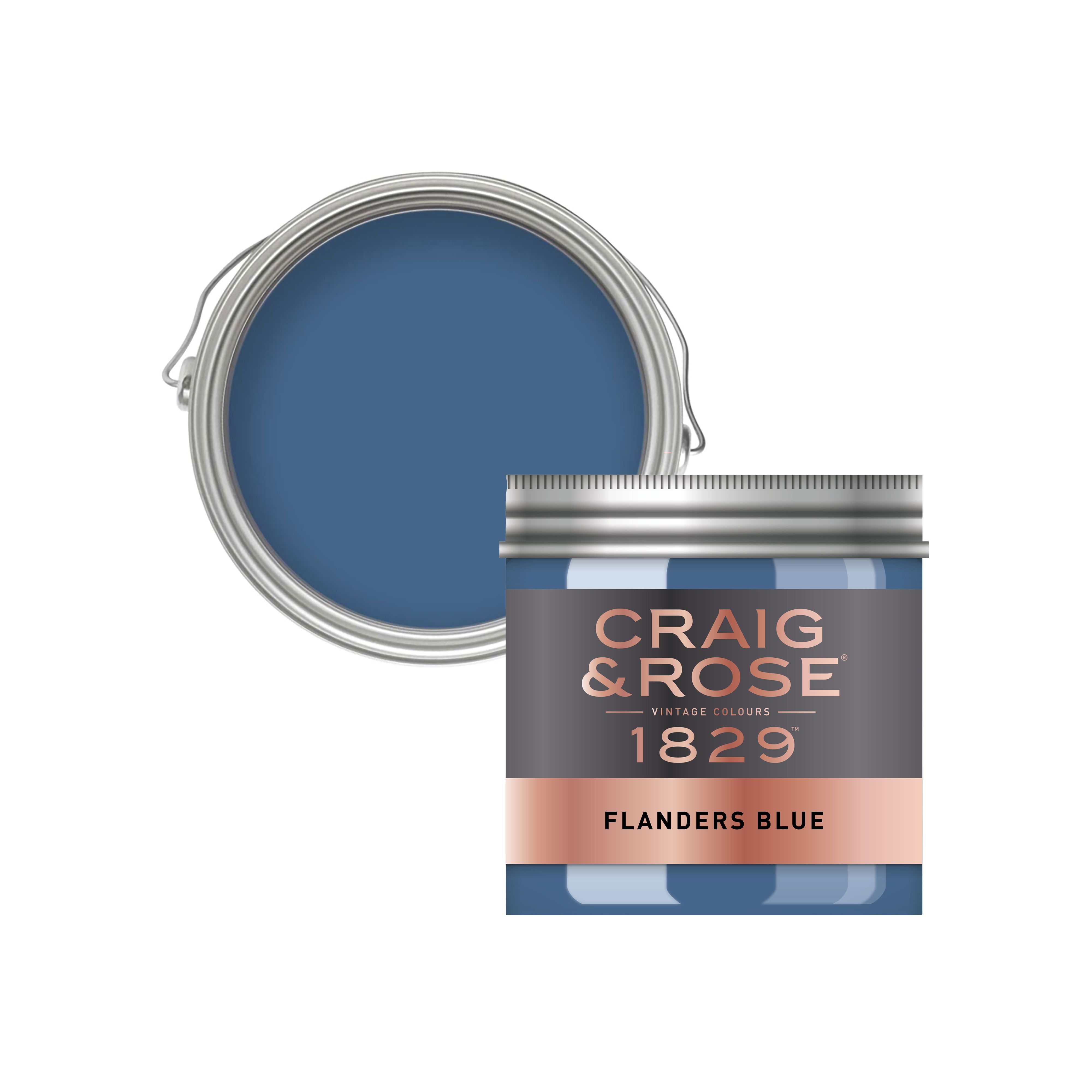 Craig & Rose 1829 Flanders Blue Chalky Emulsion paint, 50ml