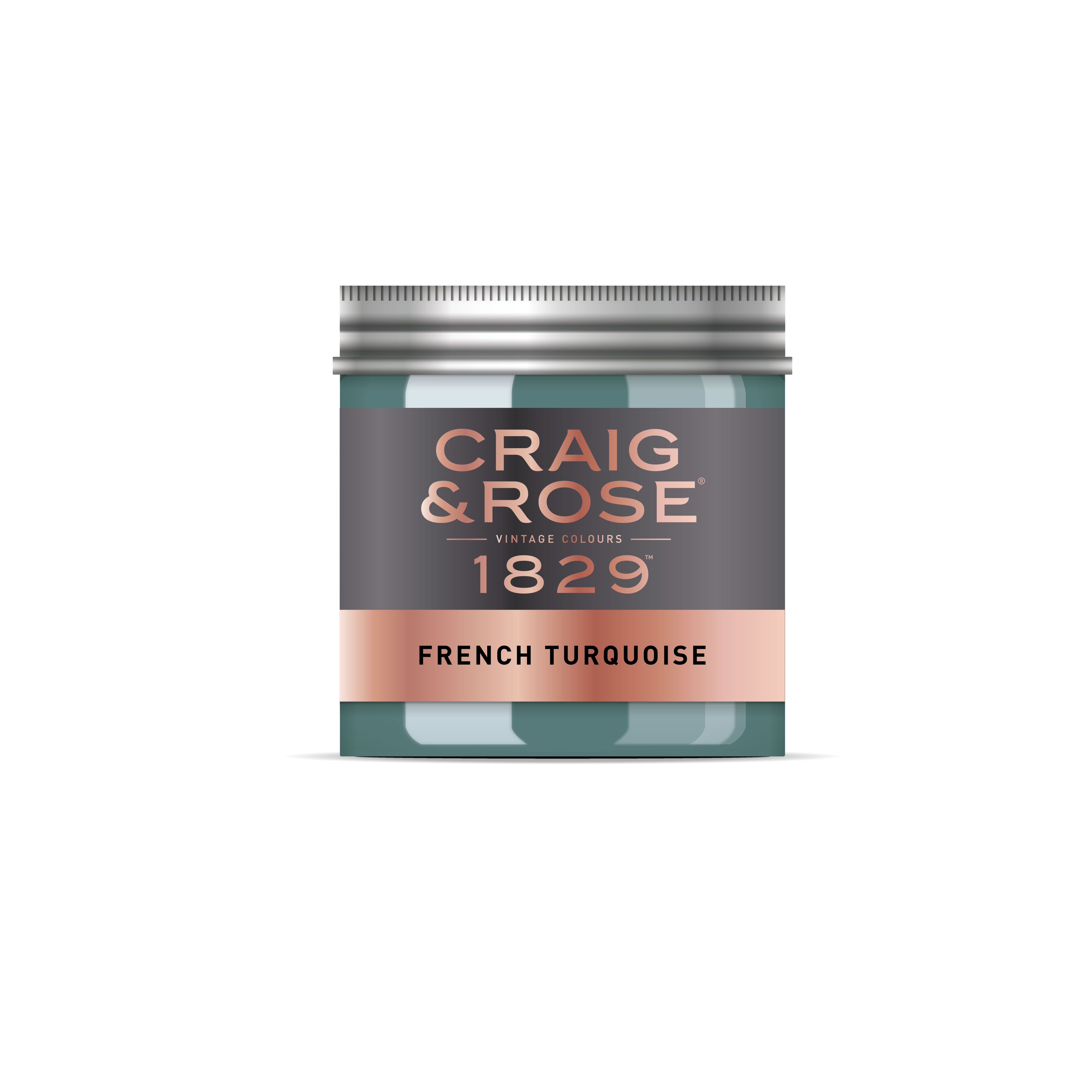 Craig & Rose 1829 French Turquoise Chalky Emulsion paint, 50ml