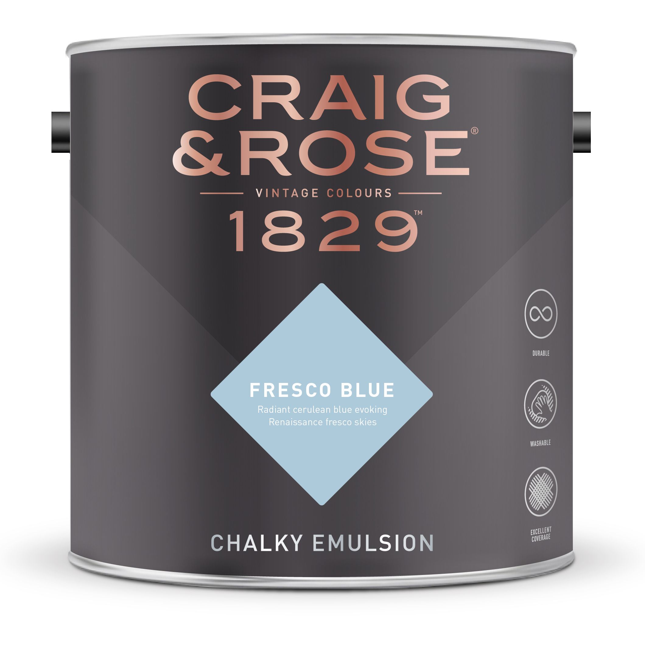 Craig & Rose 1829 Fresco Blue  Chalky Emulsion paint, 2.5L