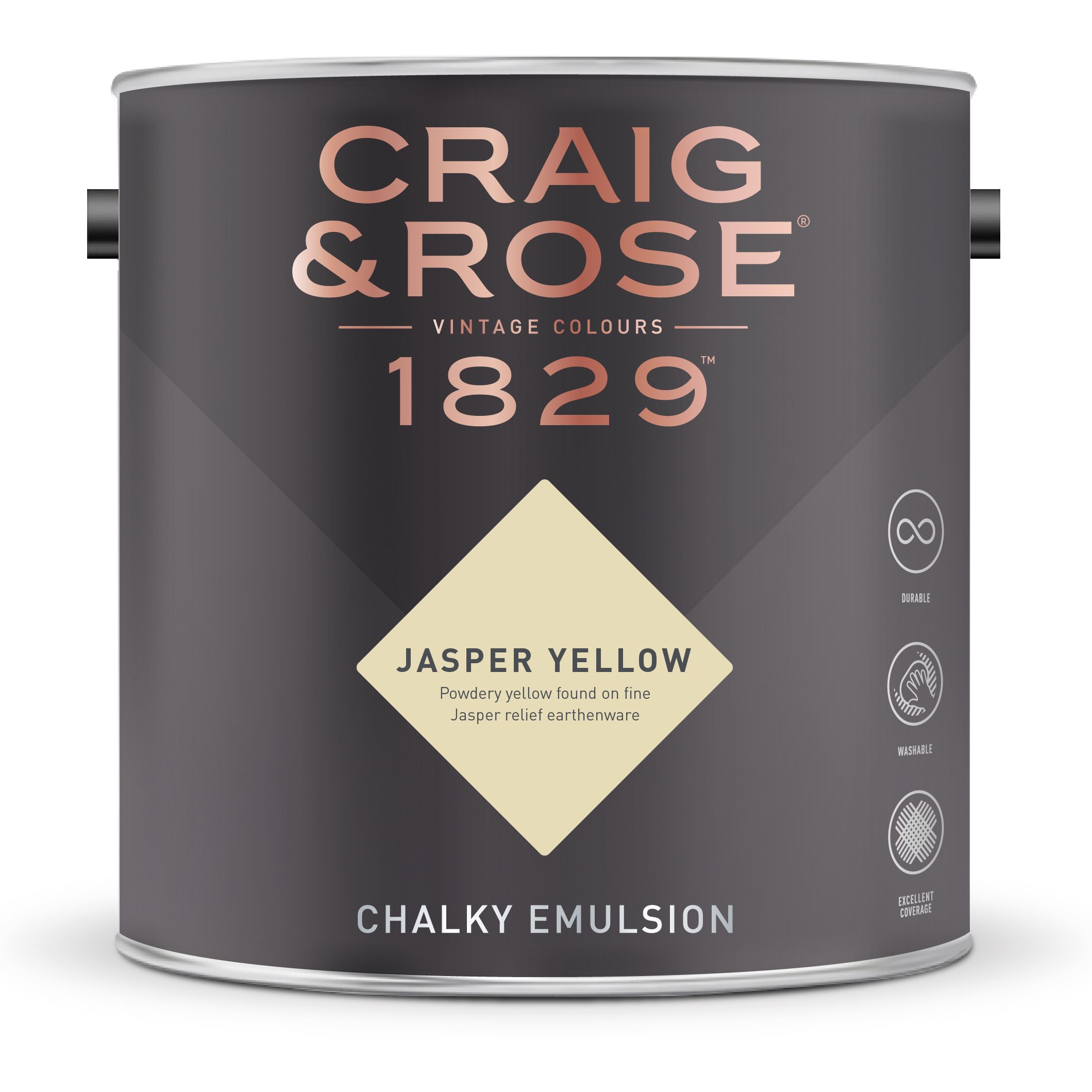Craig & Rose 1829 Jasper Yellow Chalky Emulsion paint, 2.5L