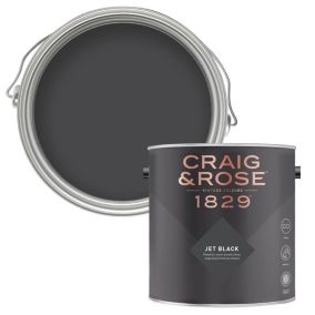Craig & Rose 1829 Jet Black Chalky Emulsion paint, 2.5L