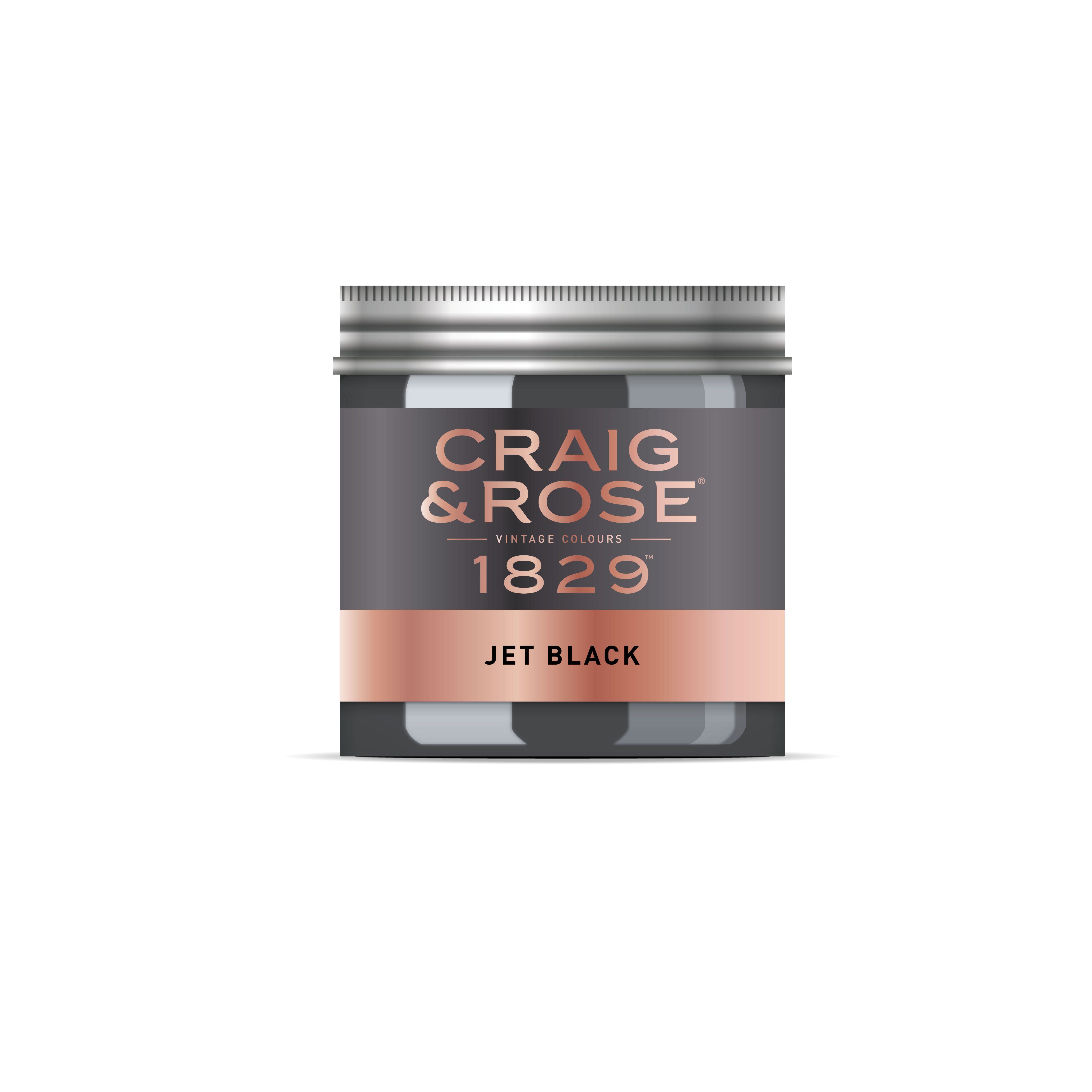 Craig & Rose 1829 Jet Black Chalky Emulsion paint, 50ml