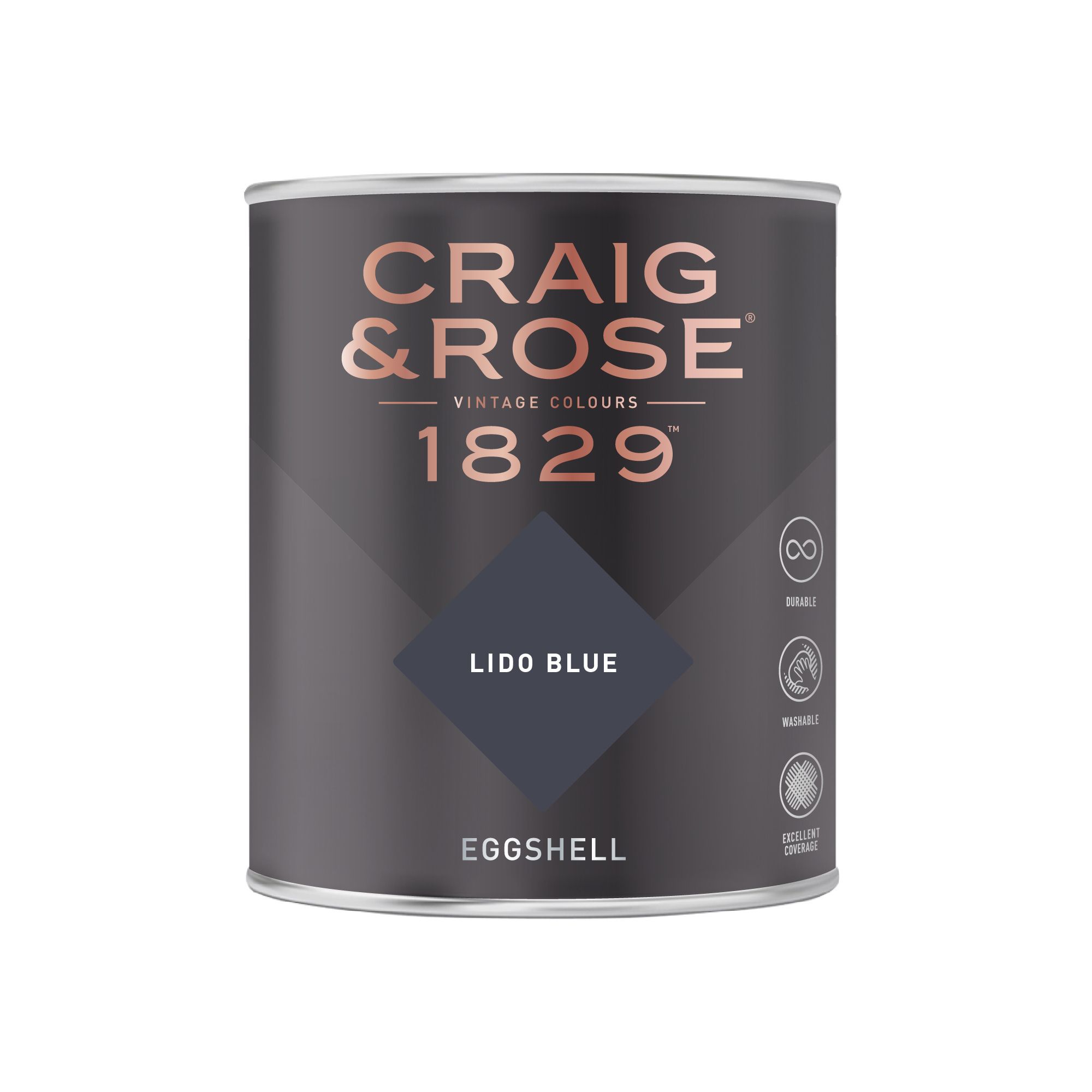 Craig & Rose 1829 Lido Blue Eggshell Wall paint, 750ml