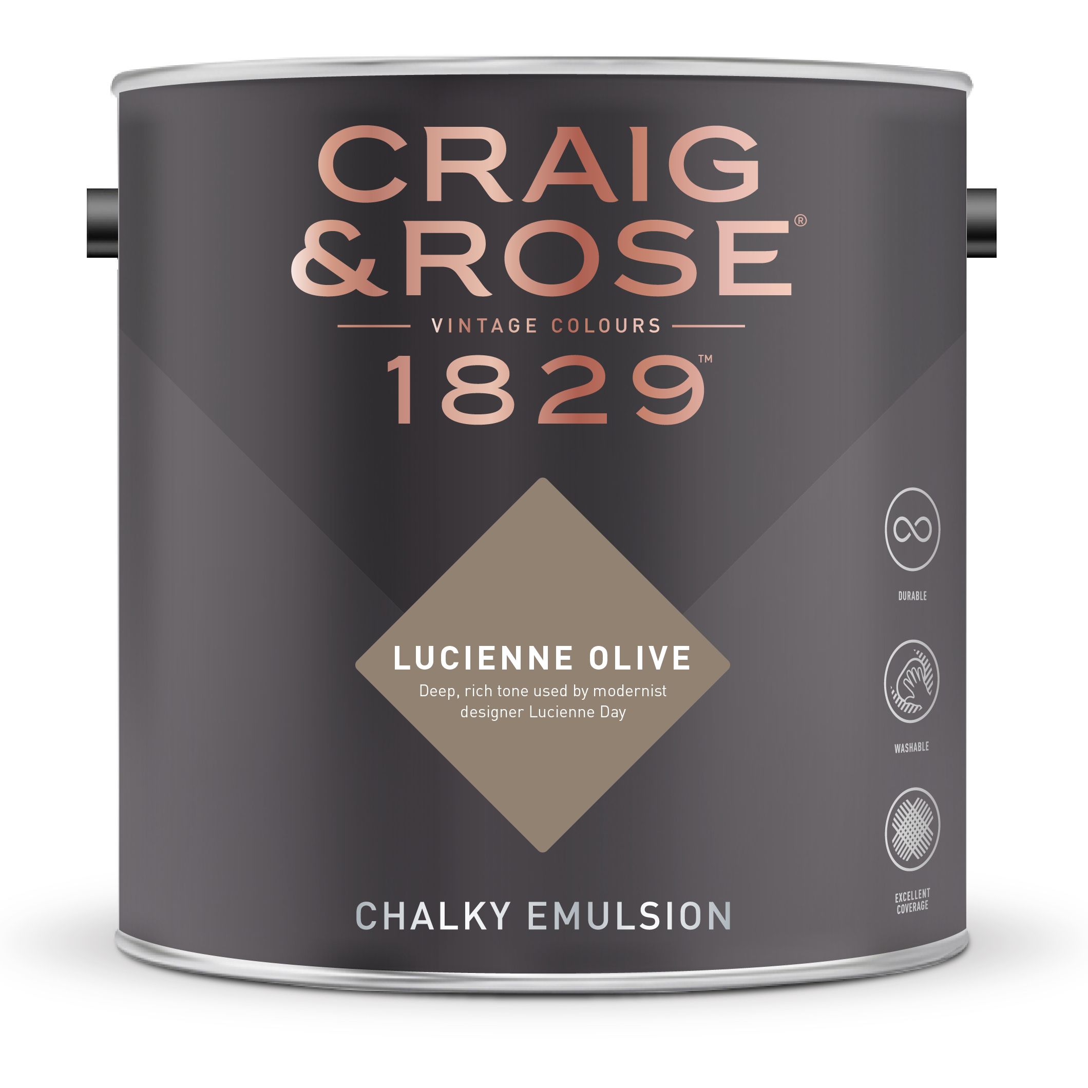 Craig & Rose 1829 Lucienne Olive Chalky Emulsion paint, 2.5L