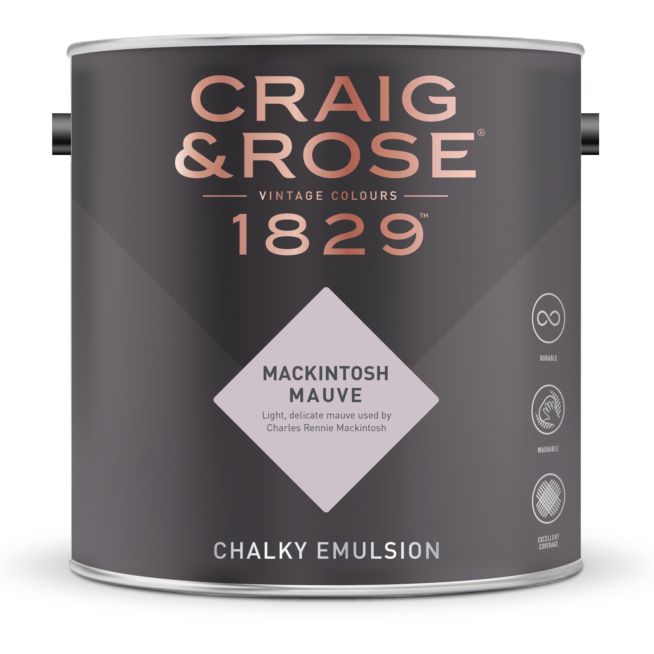 Craig & Rose 1829 Mackintosh Mauve  Chalky Emulsion paint, 2.5L
