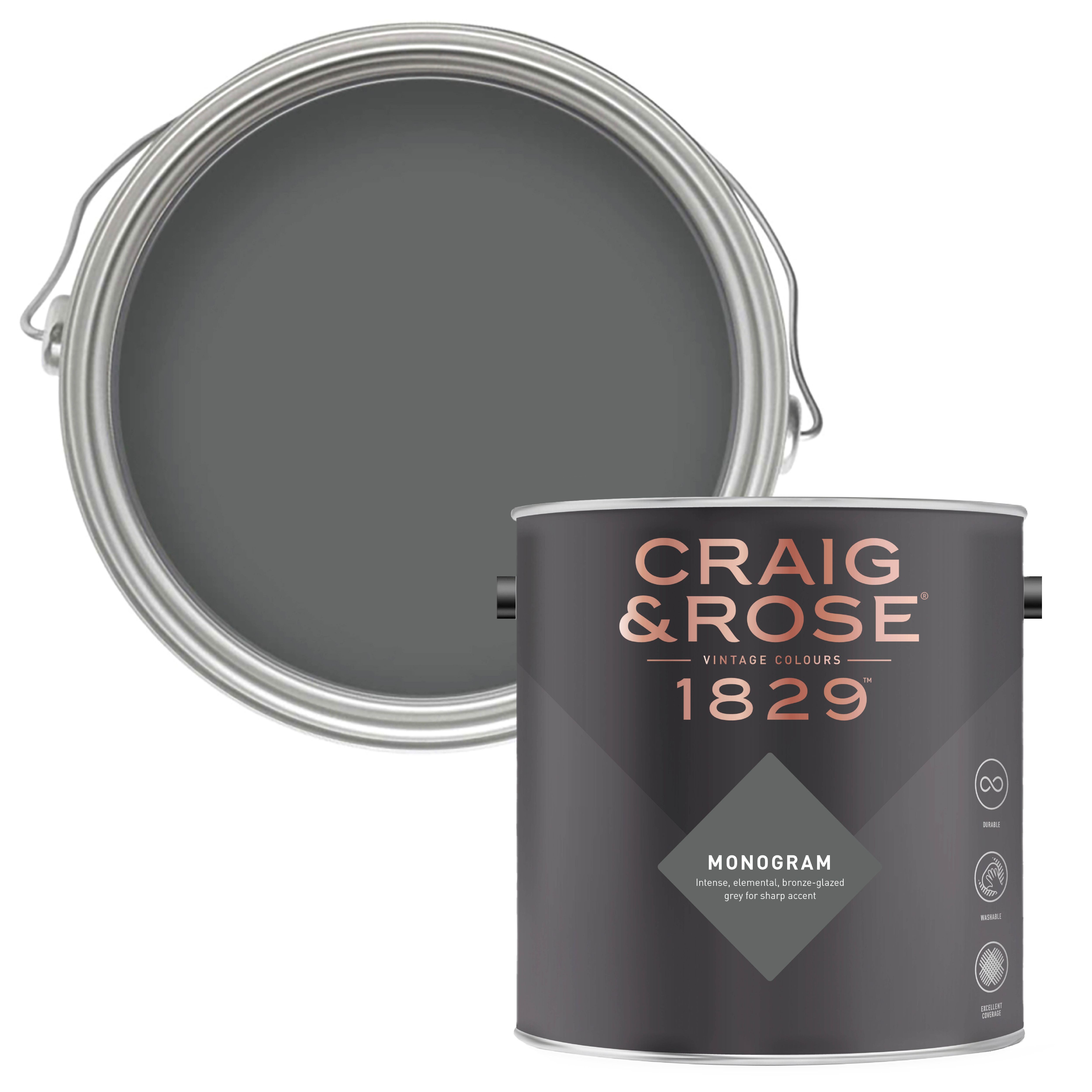 Craig & Rose 1829 Monogram Eggshell Wall paint, 750ml