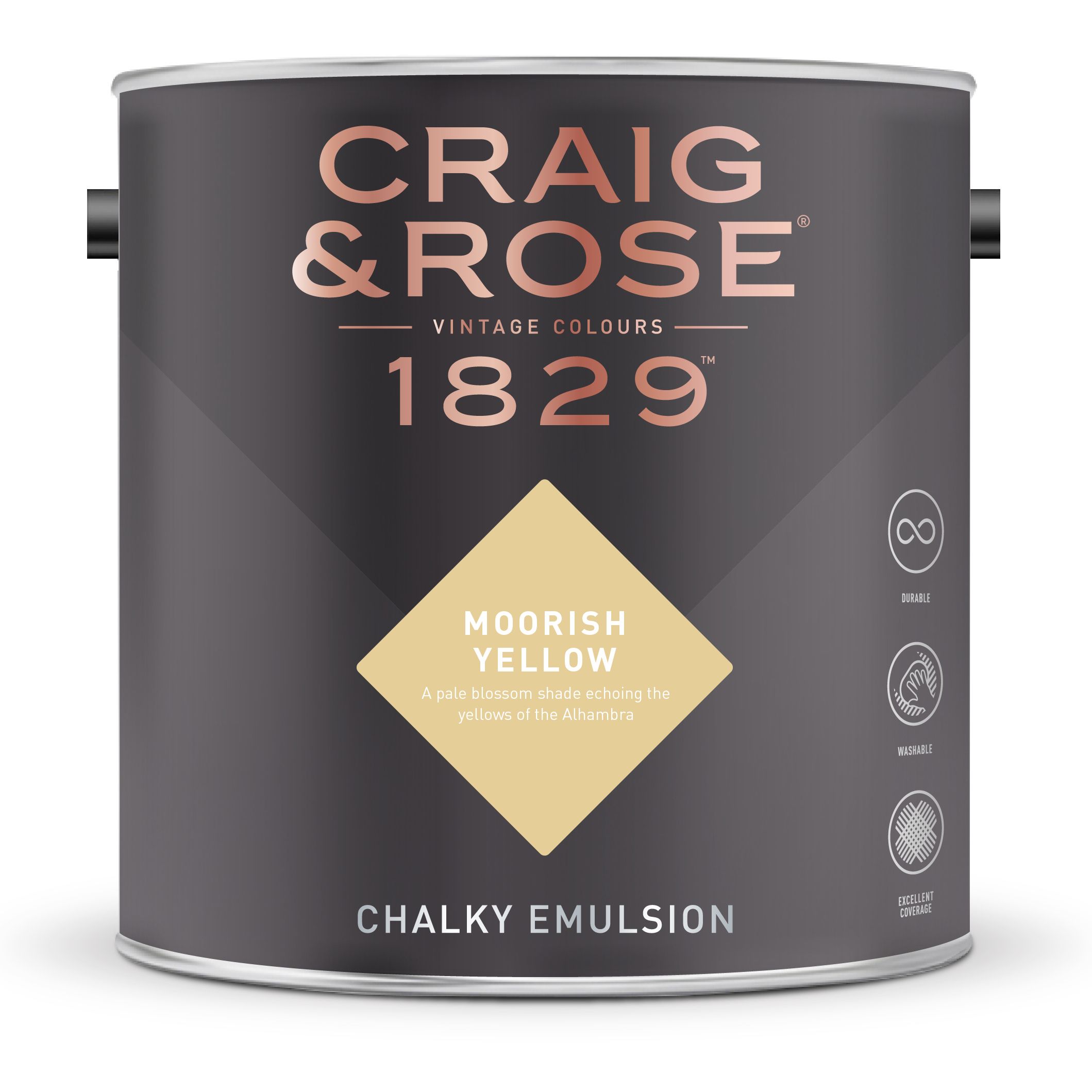 Craig & Rose 1829 Moorish Yellow  Chalky Emulsion paint, 2.5L