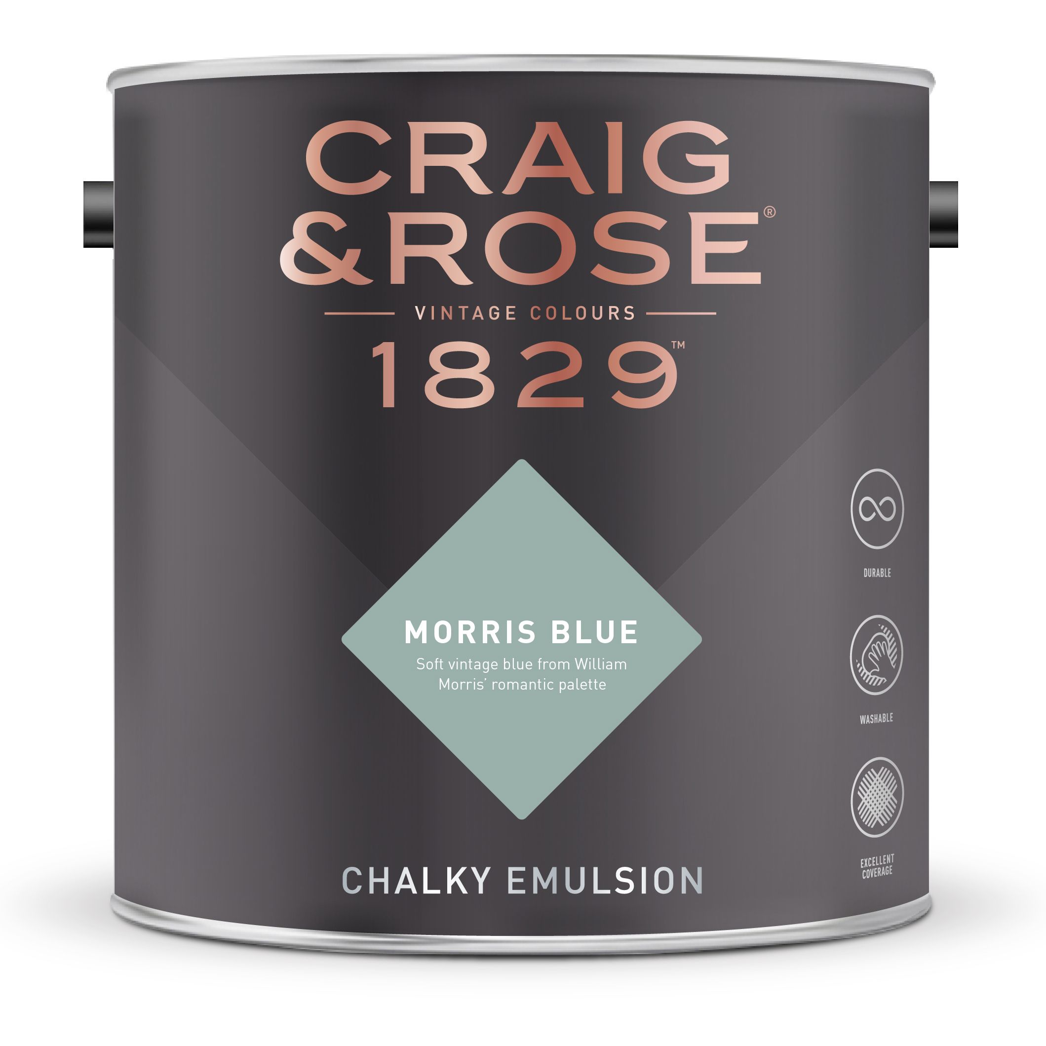 Craig & Rose 1829 Morris Blue  Chalky Emulsion paint, 2.5L
