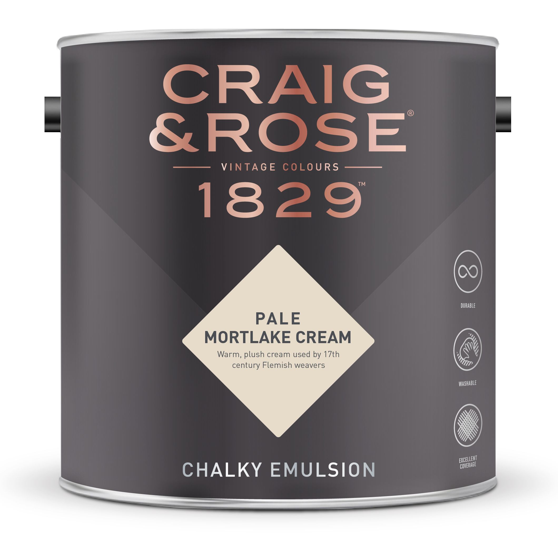 Craig & Rose 1829 Pale Mortlake Crm Chalky Emulsion paint, 2.5L