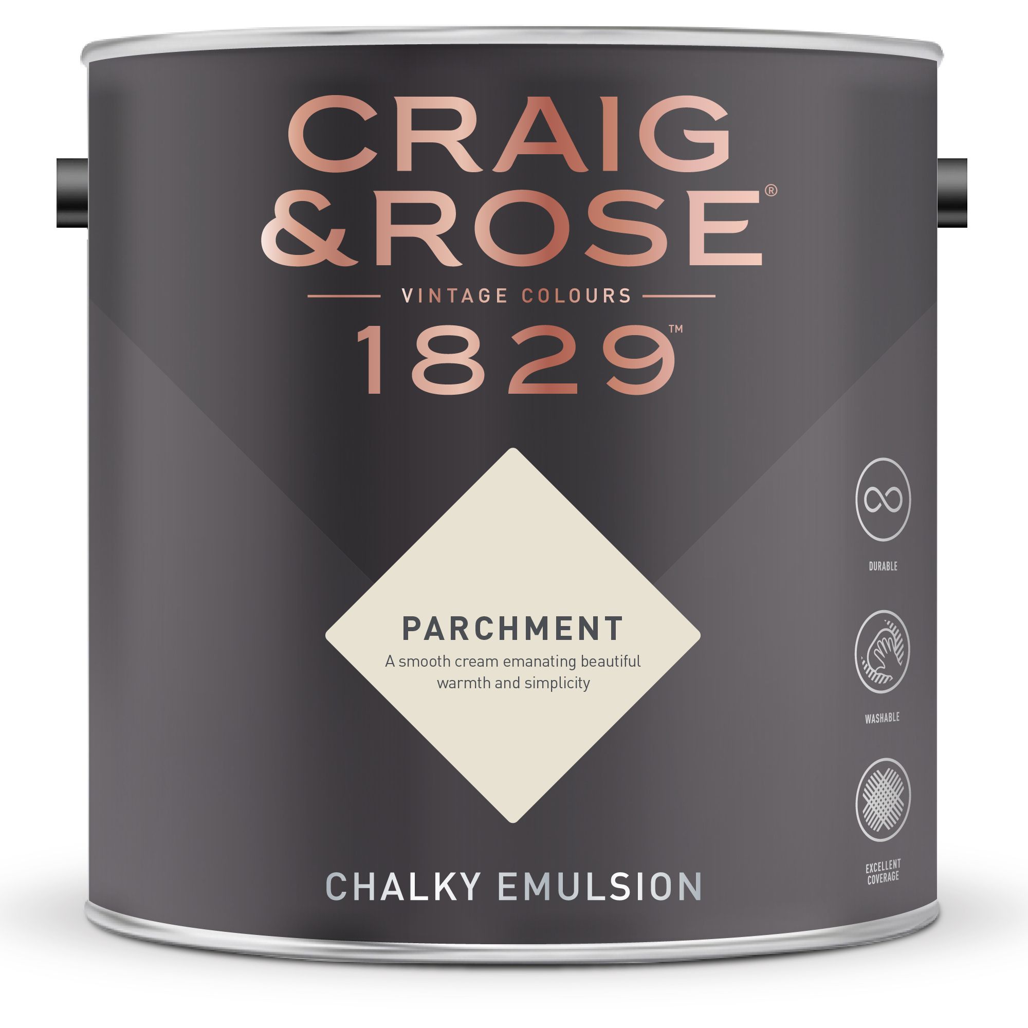 Craig & Rose 1829 Parchment Chalky Emulsion paint, 2.5L