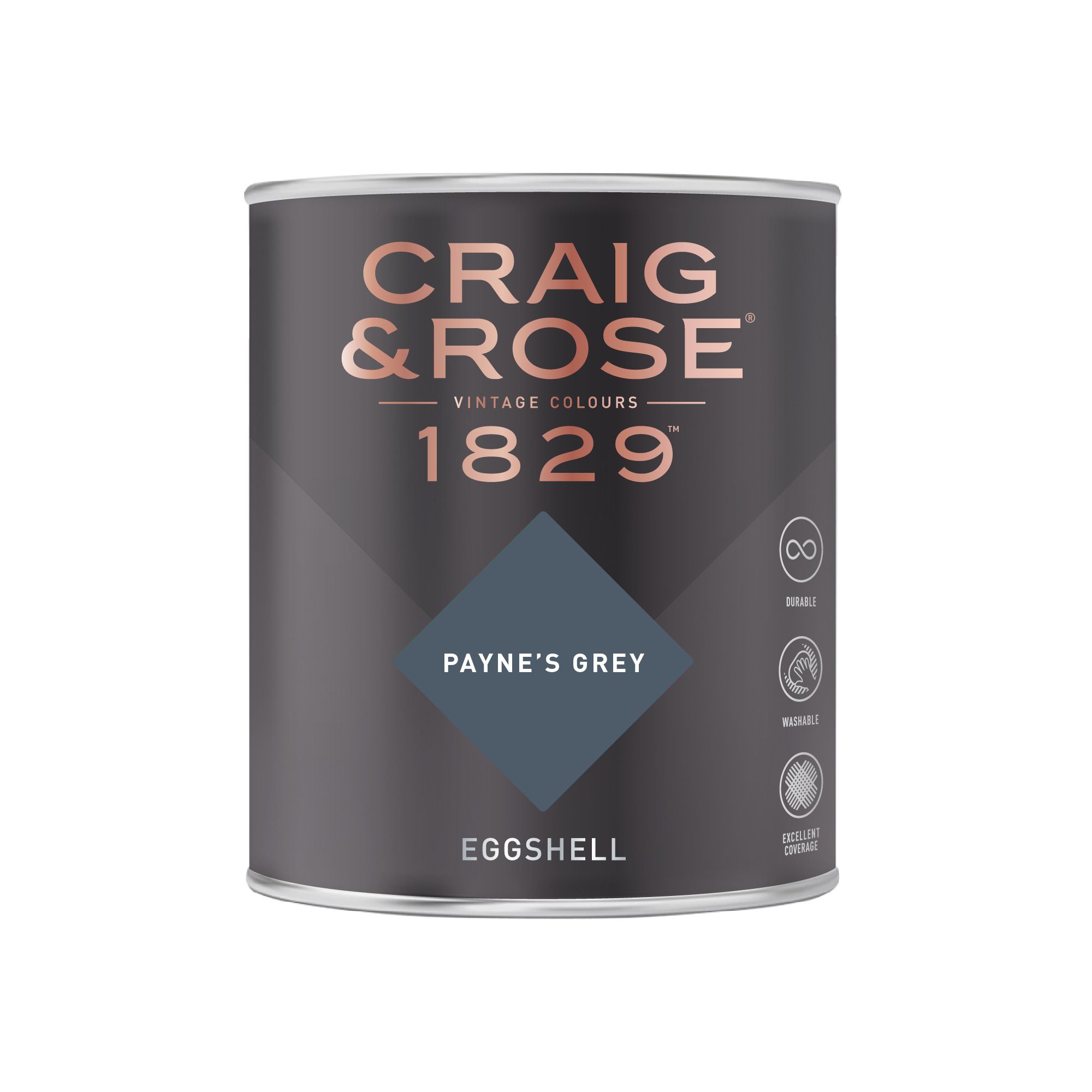 Craig & Rose 1829 Payne's Grey Eggshell Wall paint, 750ml