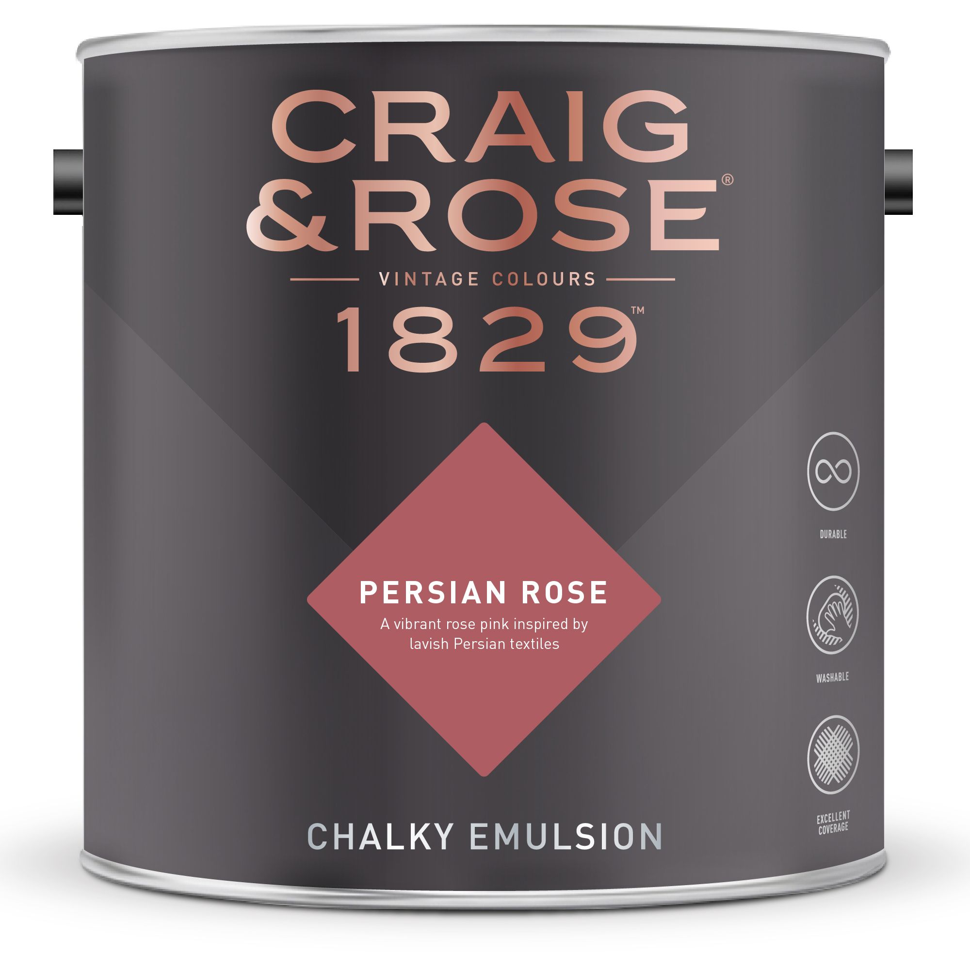 Craig & Rose 1829 Persian Rose Chalky Emulsion paint, 2.5L