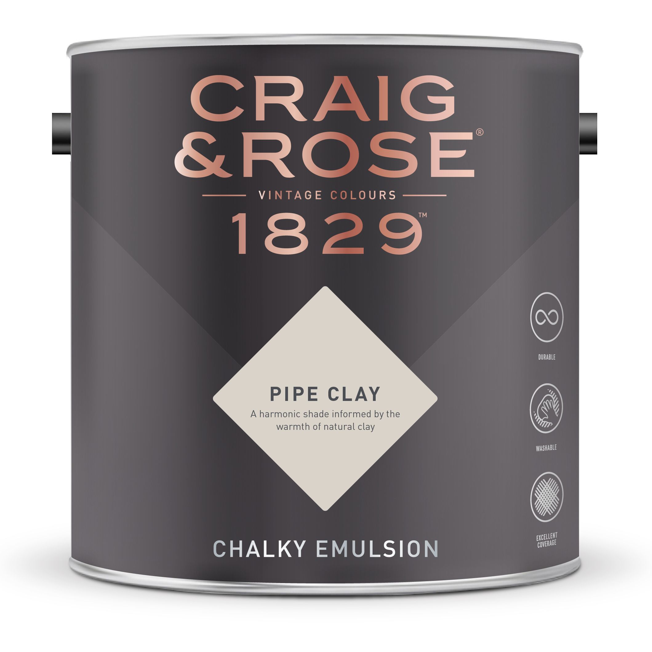 Craig & Rose 1829 Pipe Clay Chalky Emulsion paint, 2.5L