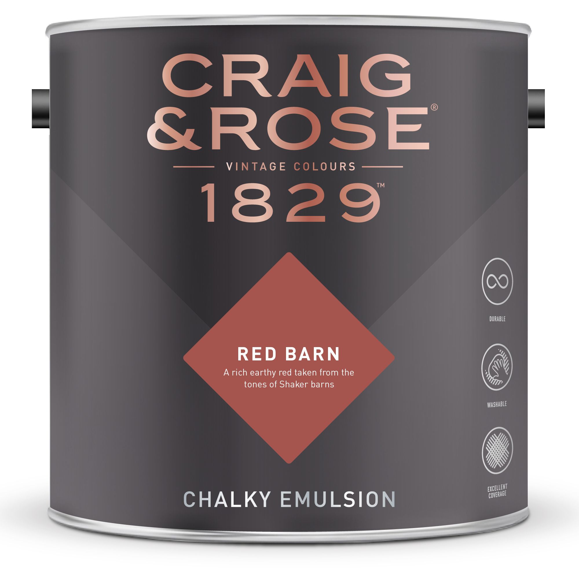 Craig & Rose 1829 Red Barn Chalky Emulsion paint, 2.5L