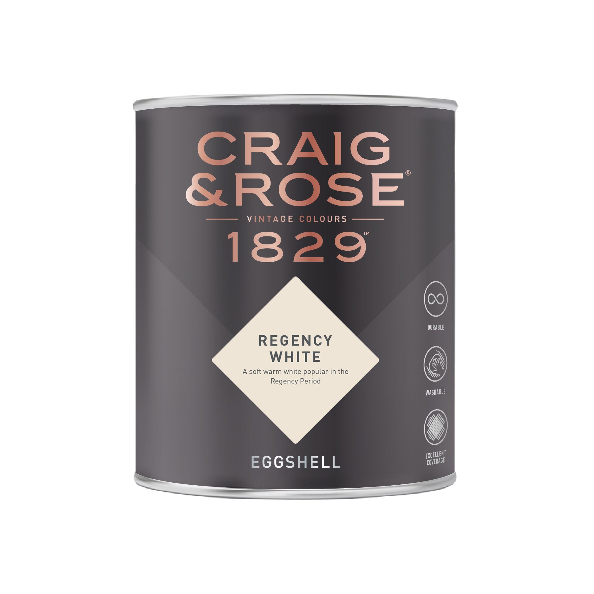Craig & Rose 1829 Regency White Eggshell Wall paint, 750ml