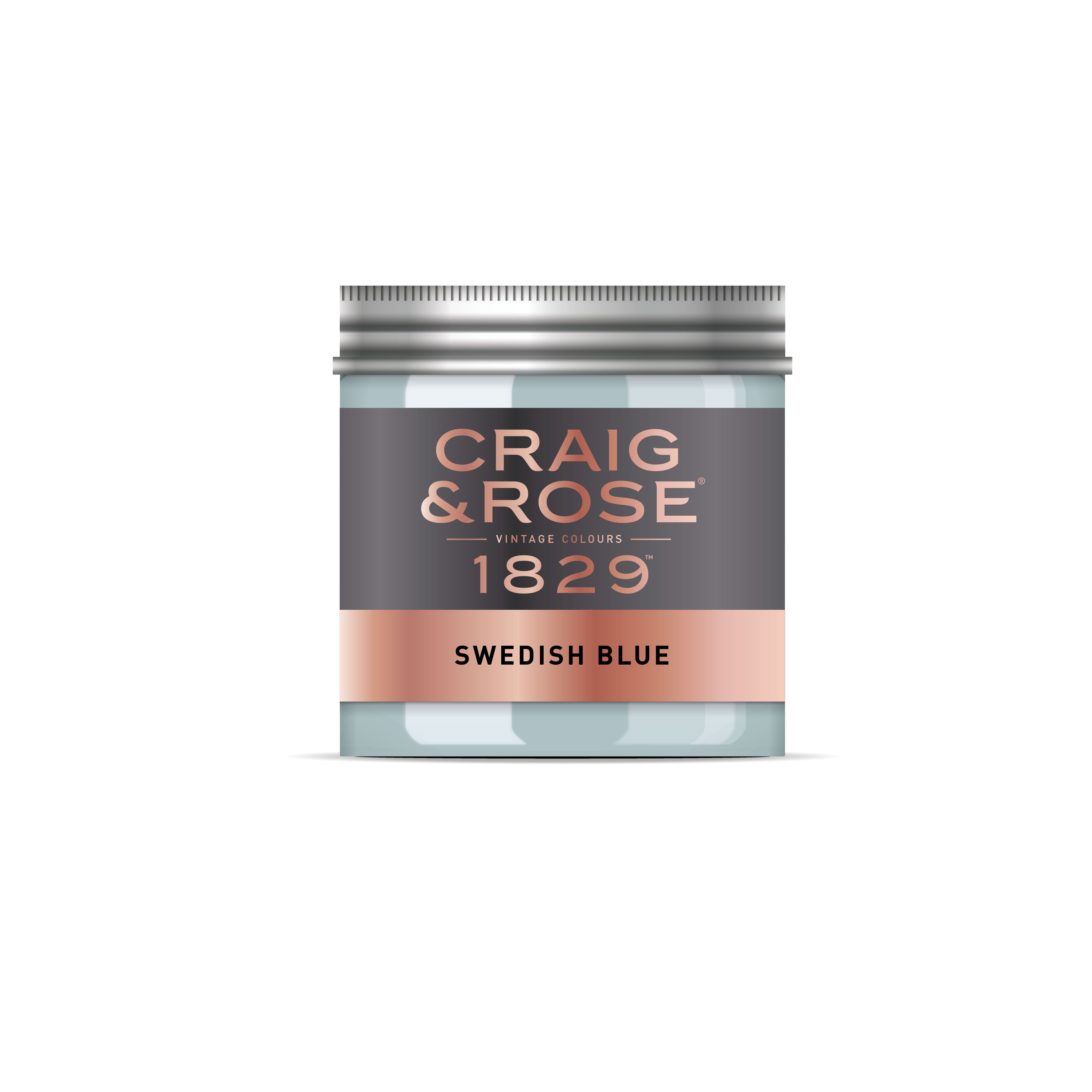 Craig & Rose 1829 Swedish Blue Chalky Emulsion paint, 50ml