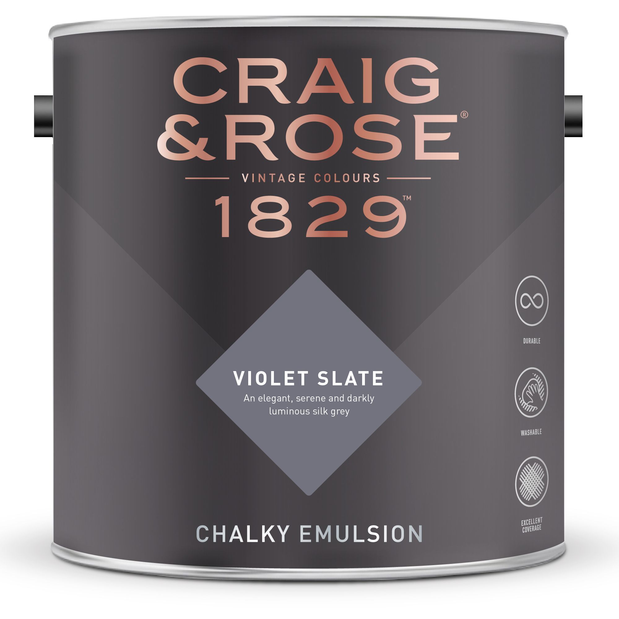 Craig & Rose 1829 Violet Slate  Chalky Emulsion paint, 2.5L