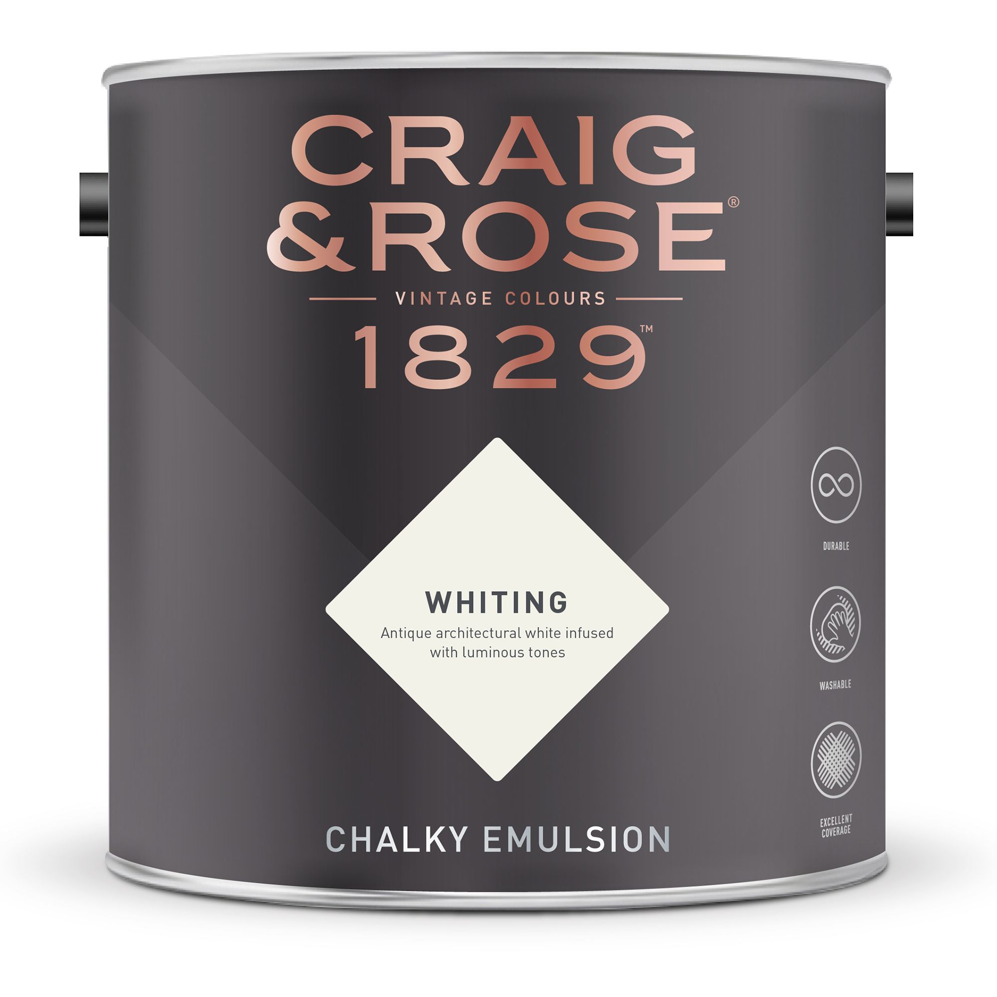 Craig & Rose 1829 Whiting Chalky Emulsion paint, 2.5L