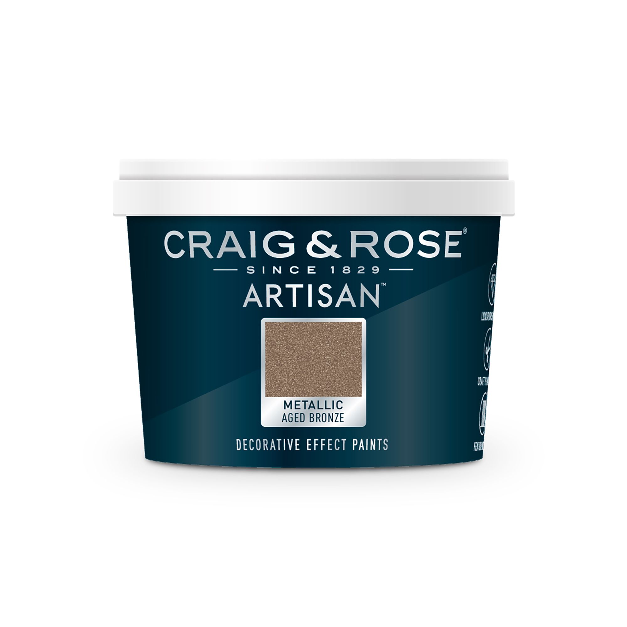 Craig & Rose Aged Bronze Metallic effect Mid sheen Wall & ceiling Topcoat Special effect paint, 250ml