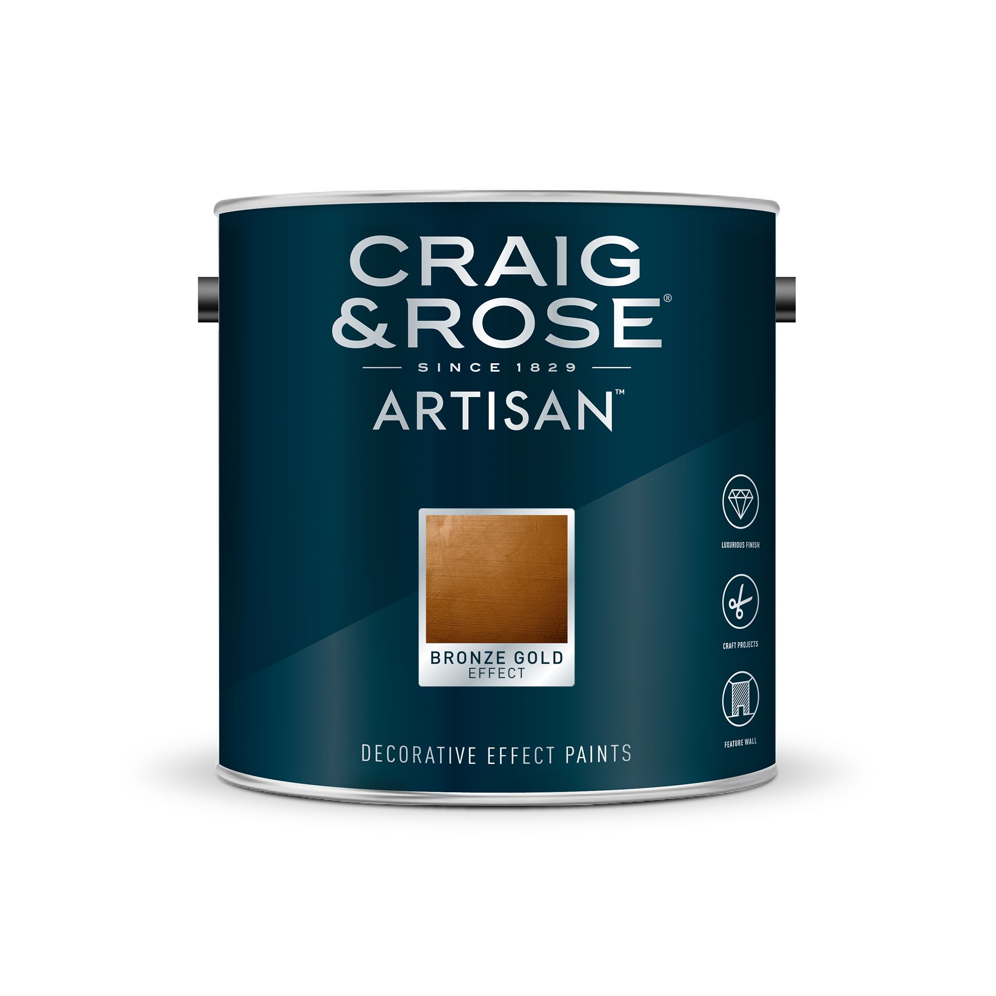 Craig & Rose Artisan Bronze Gold effect Mid sheen Topcoat Special effect paint, 2.5L